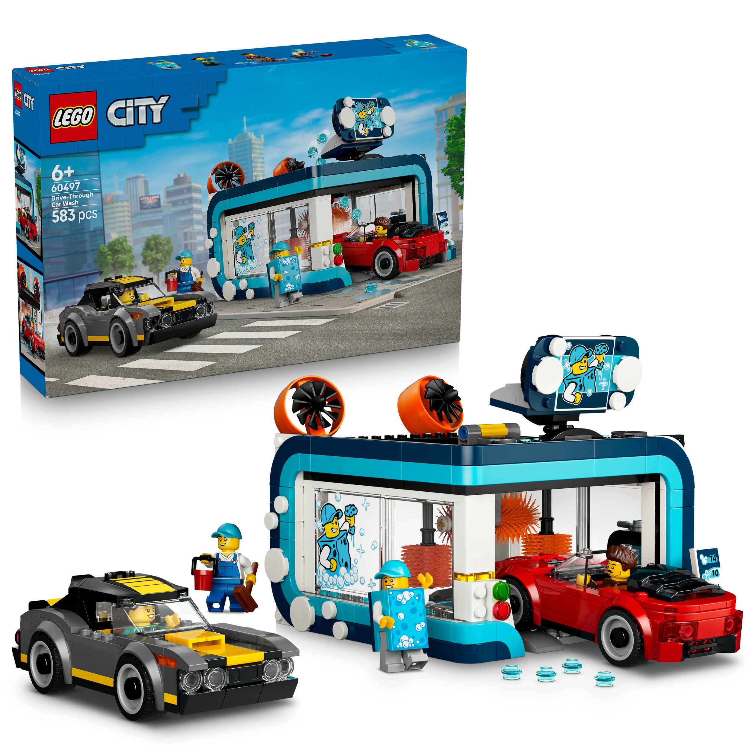 LEGO® Waschstraße (60497), LEGO City Konstruktionsspielsteine, (583 St), Made in Europe