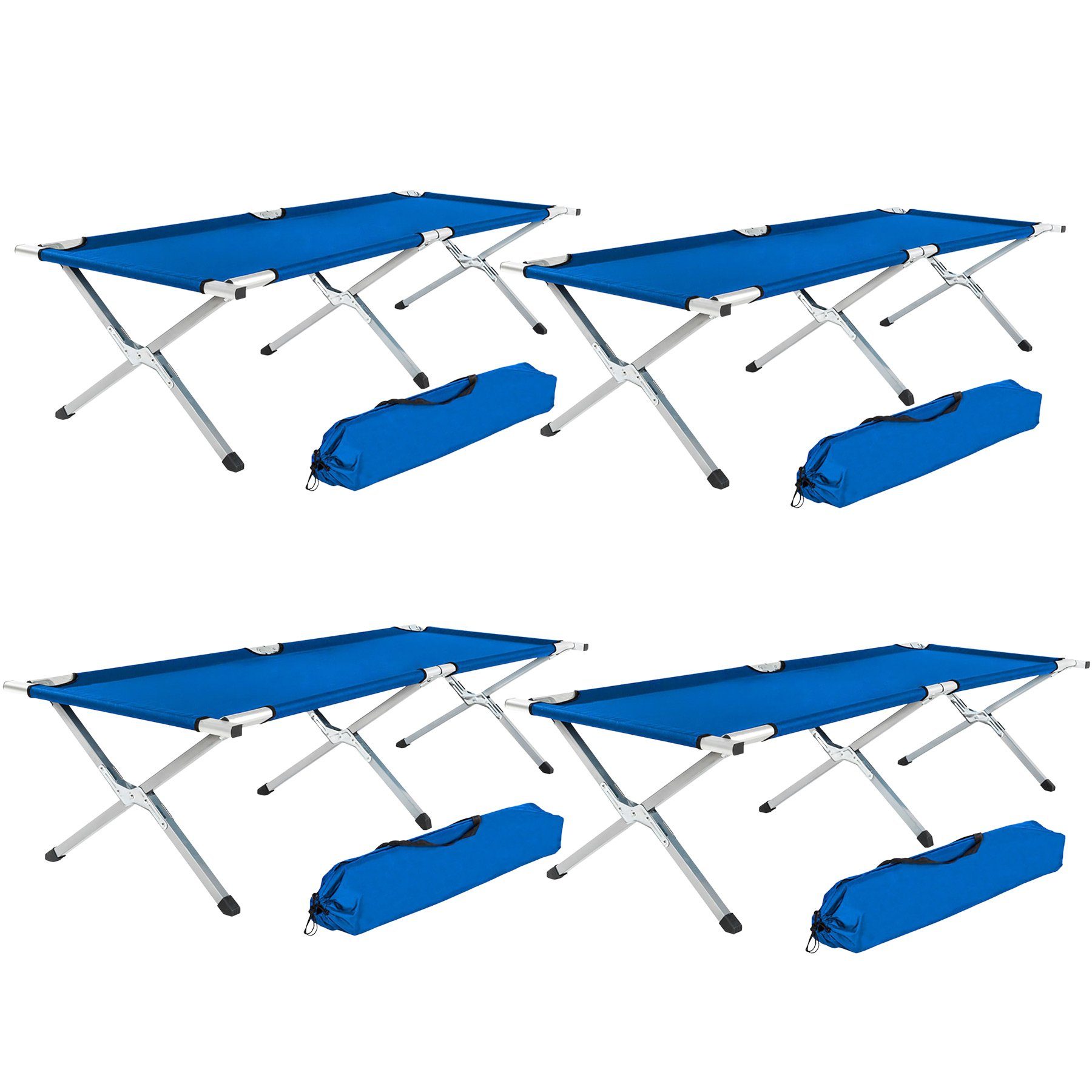 Feldbett Alu Notbett Campingliege blau 190 cm inkl Tasche NEU 