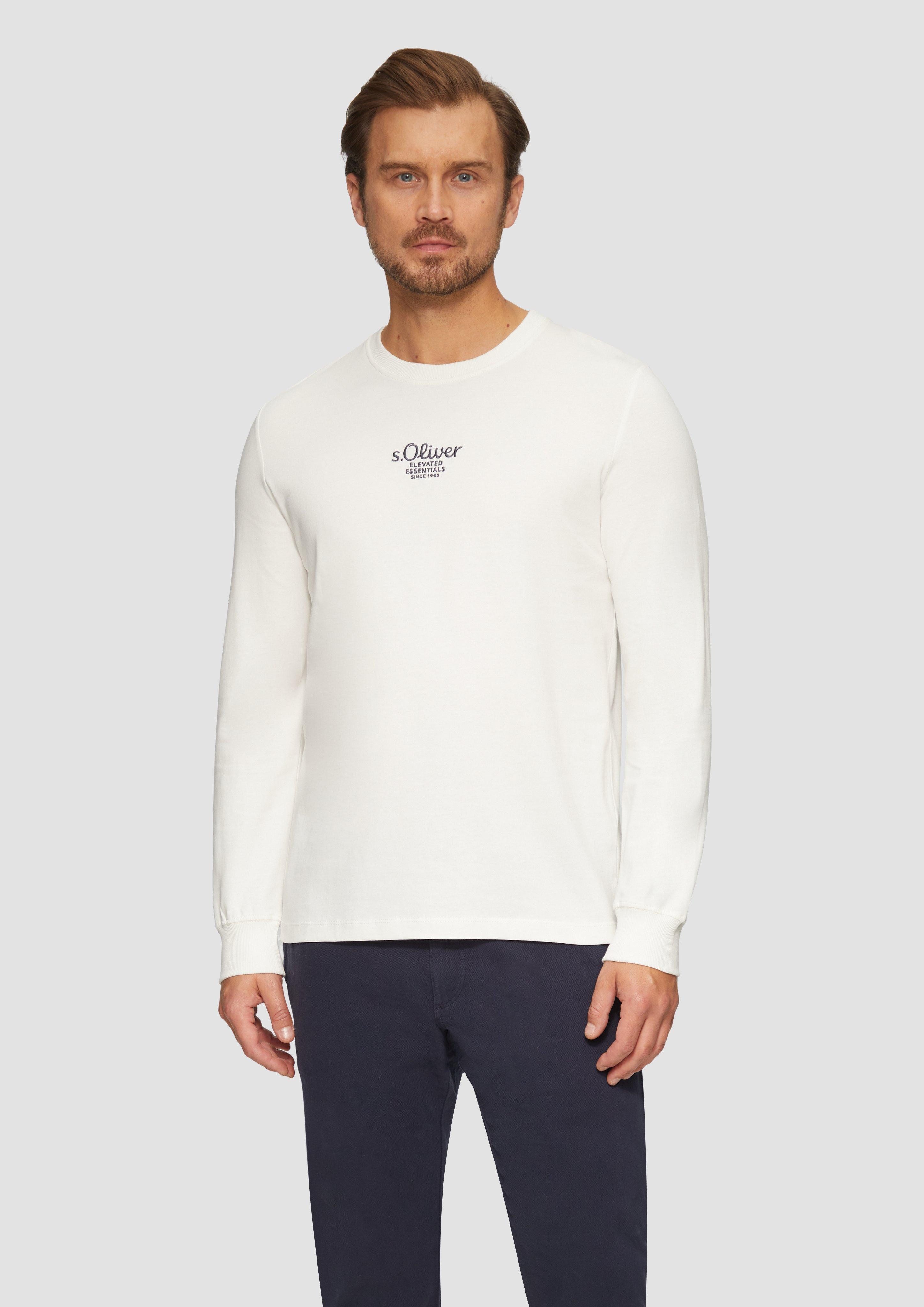 s.Oliver Langarmshirt Langarmshirt mit Logo-Stickerei Stickerei günstig online kaufen