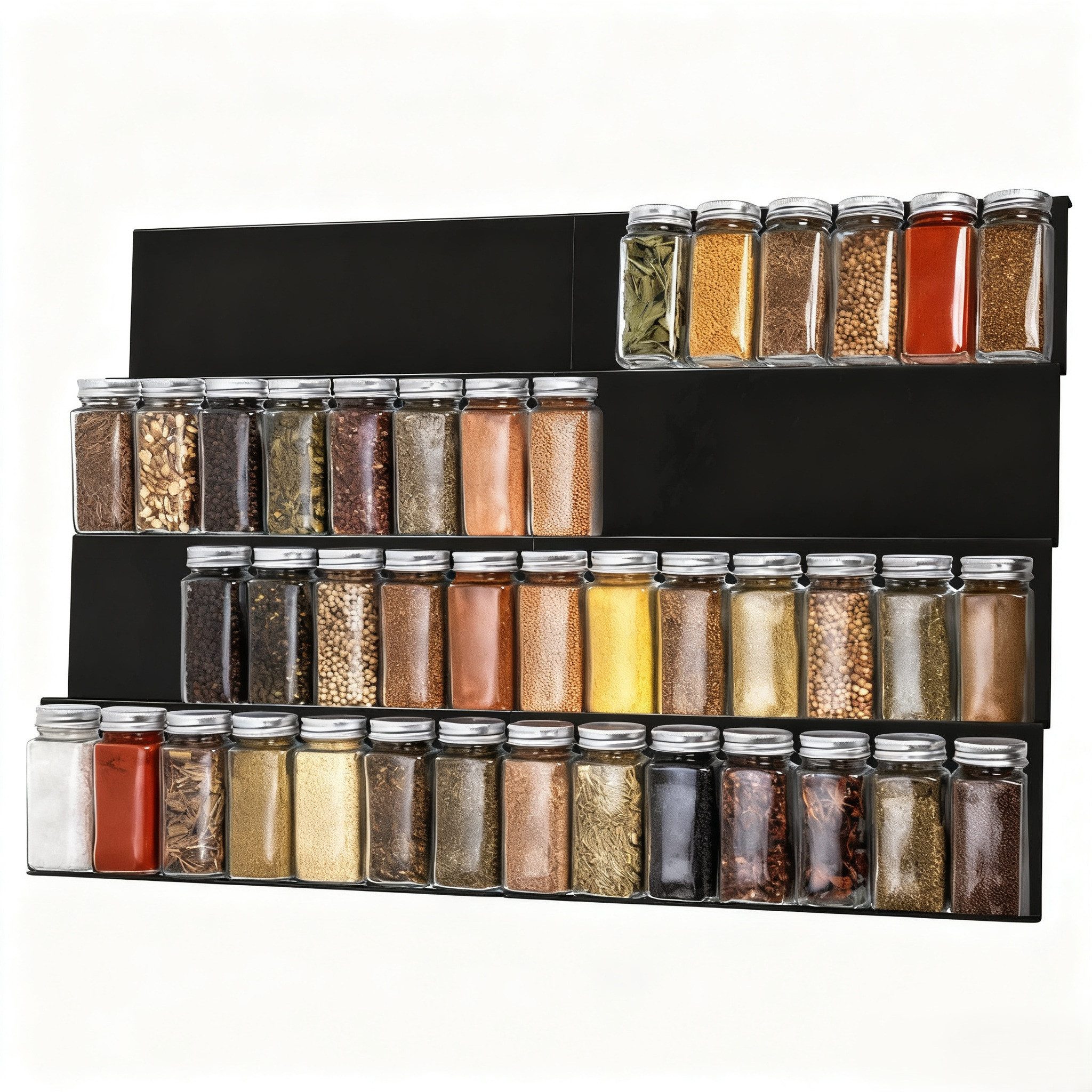 Lifewit Servierständer Justierbare Gewürzschublade Organizer, Expandable Gewürzregal, (8-tlg), Geneigtes