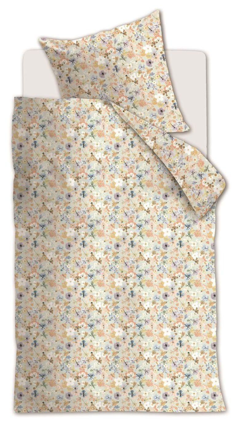 Beddinghouse Bettwäsche Lots of flowers_Pastel_DE_UV_135x200 1 Bettbezug, 1 Kissenbezug 135 x, 2 teilig, Bettbezug Kopfkissenbezug Set kuschelig weich hochwertig