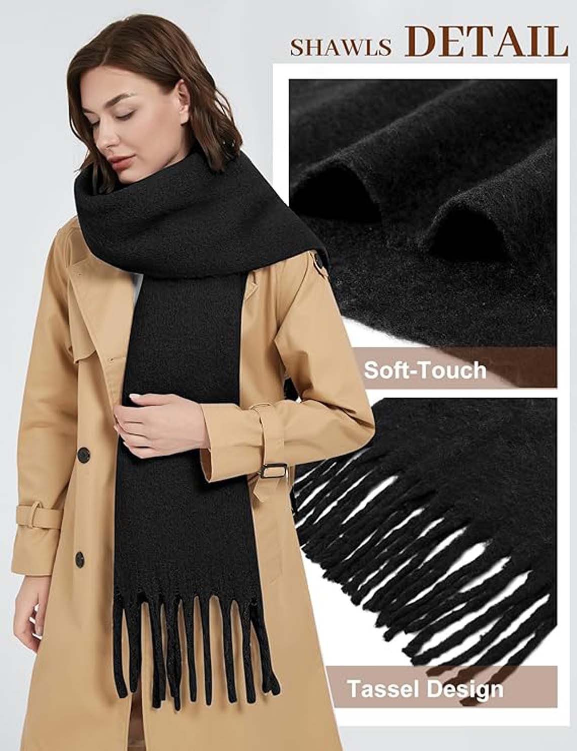 Bextsrack Modeschal Damen Winter Halstuch Kuschelig Dicker Schal Tücher günstig online kaufen