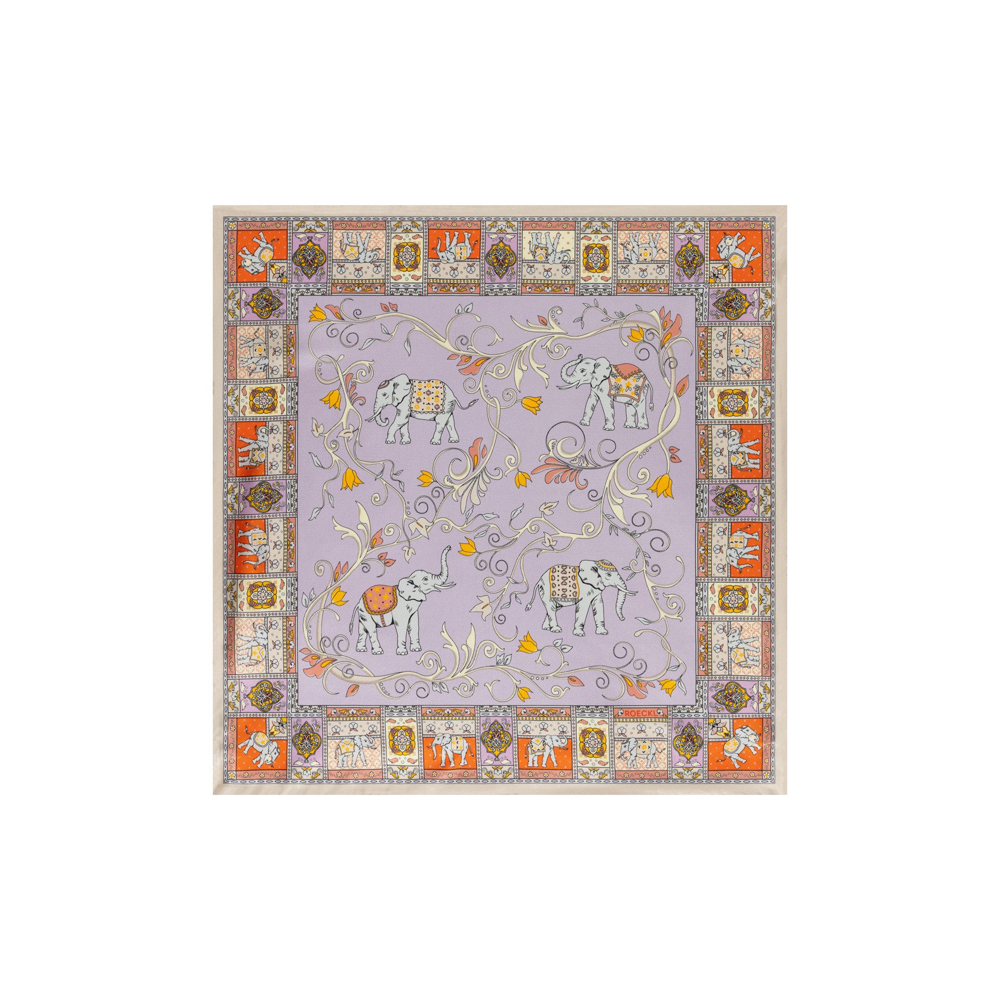 Roeckl Nickituch LUCKY ELEPHANT, Nicki Seidentuch mit Elefanten Print