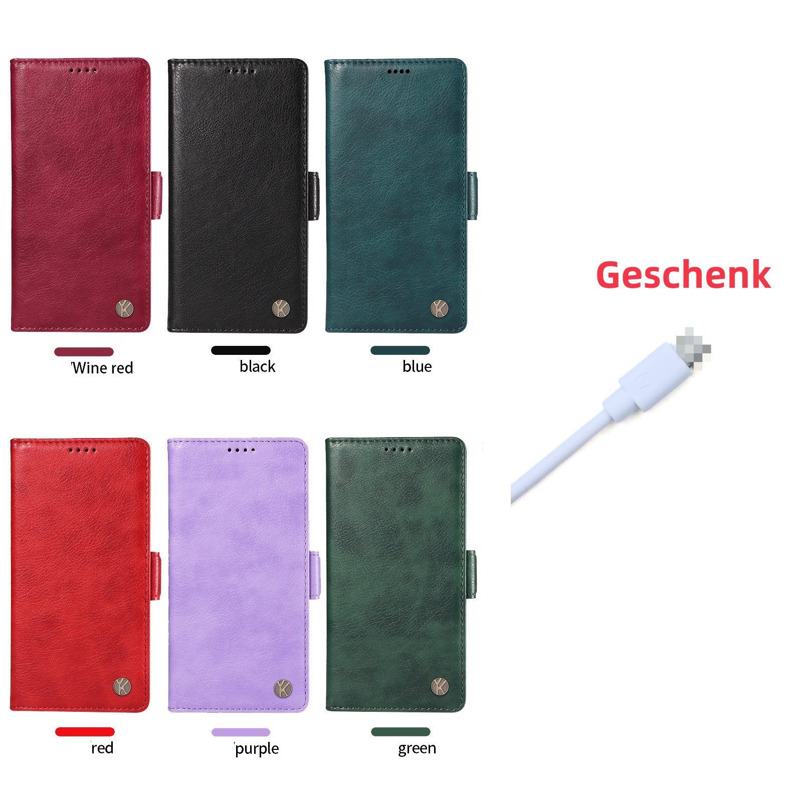 trends for living Handyhülle Handy Hülle Tasche für Samsung J Serie Klapp Case Cover Schnalle Leder