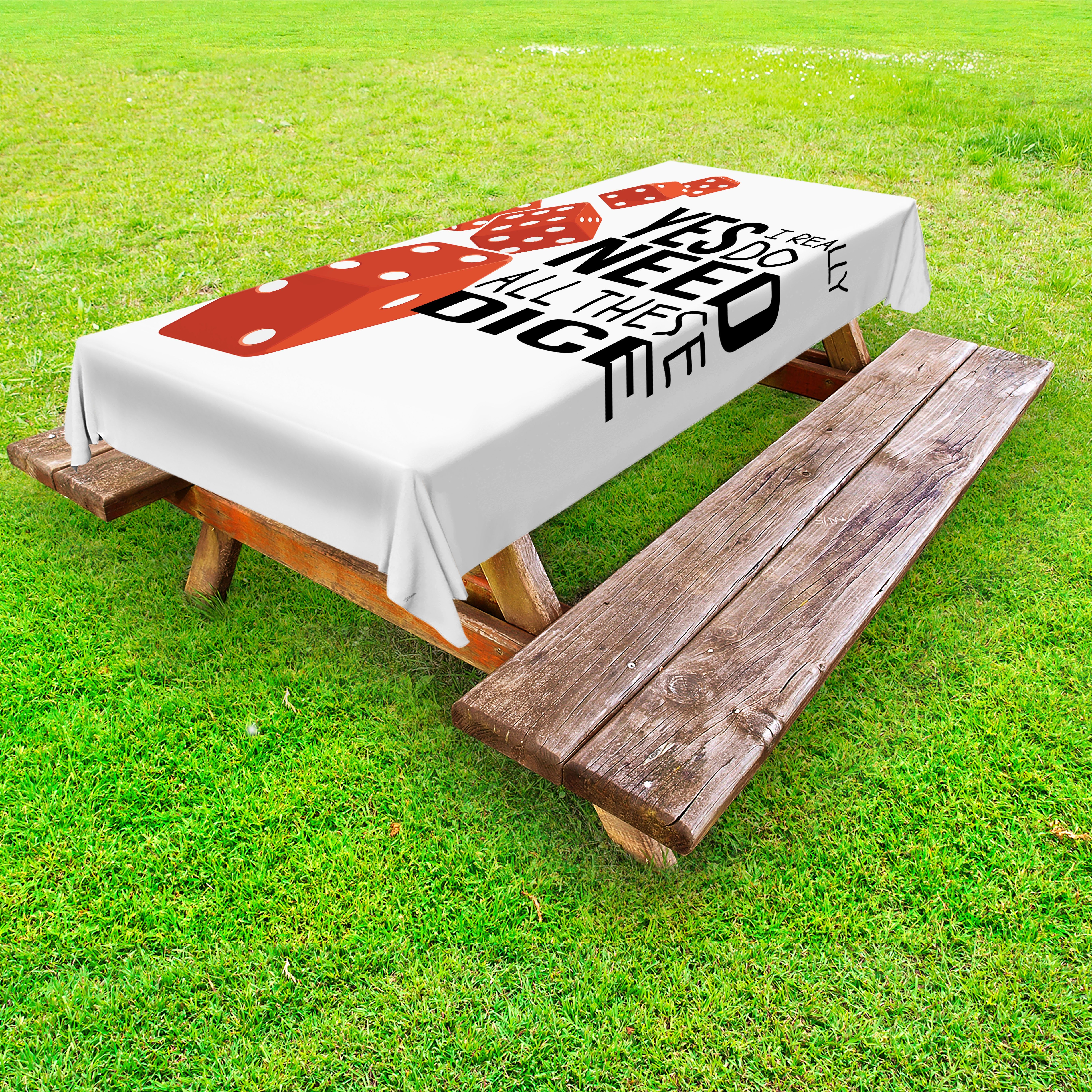 Abakuhaus Tischdecke dekorative waschbare Picknick-Tischdecke, Sprichwort Rollenspiel Nachricht