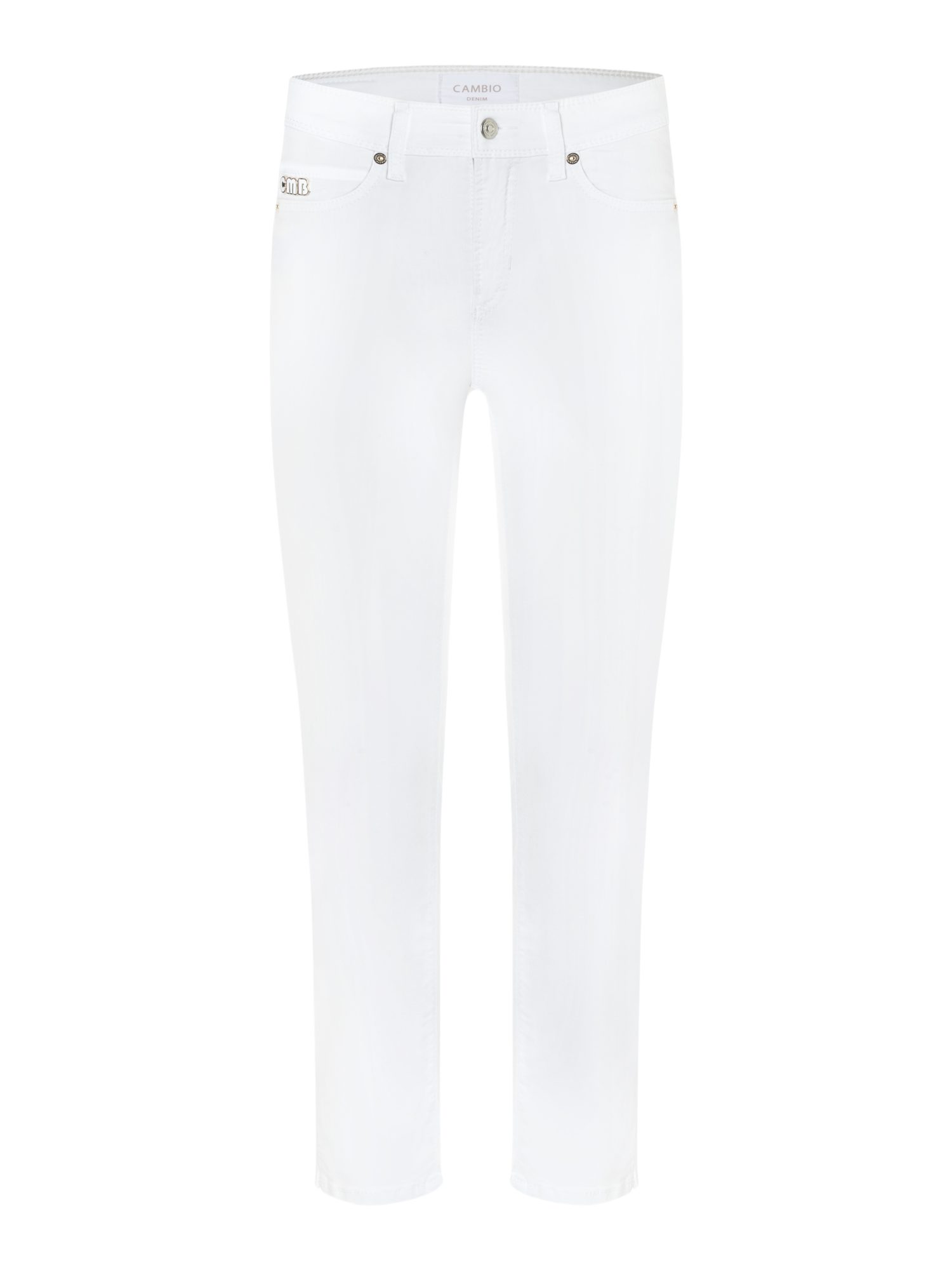 Cambio Stretch-Hose weiß,Casual,Baumwolle,Unifarben,Regular Fit