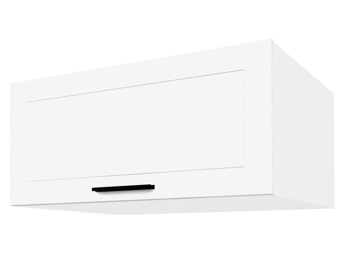Feldmann-Wohnen Klapphängeschrank Kvantum (1 Klapptür, 1-St., moderne Optik, dekorative Fräsungen, Gasdruckdämpfer) 80x59x36cm weiß - weiß matt