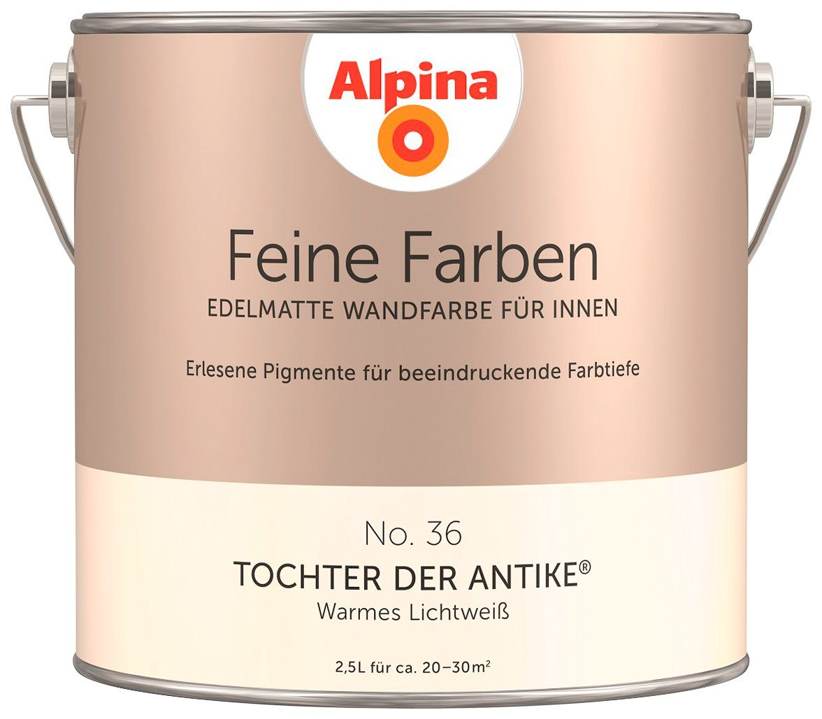 Alpina Wand- und Deckenfarbe Feine Farben No. 36 Tochter der Antike, Warmes Lichtweiß, edelmatt, 2,5 Liter Tochter der Antike No. 36