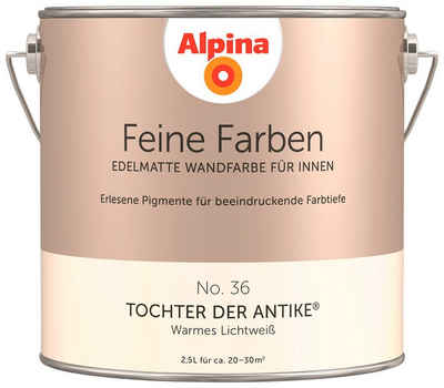 Alpina Wand- und Deckenfarbe Feine Farben No. 36 Tochter der Antike, Warmes Lichtweiß, edelmatt, 2,5 Liter