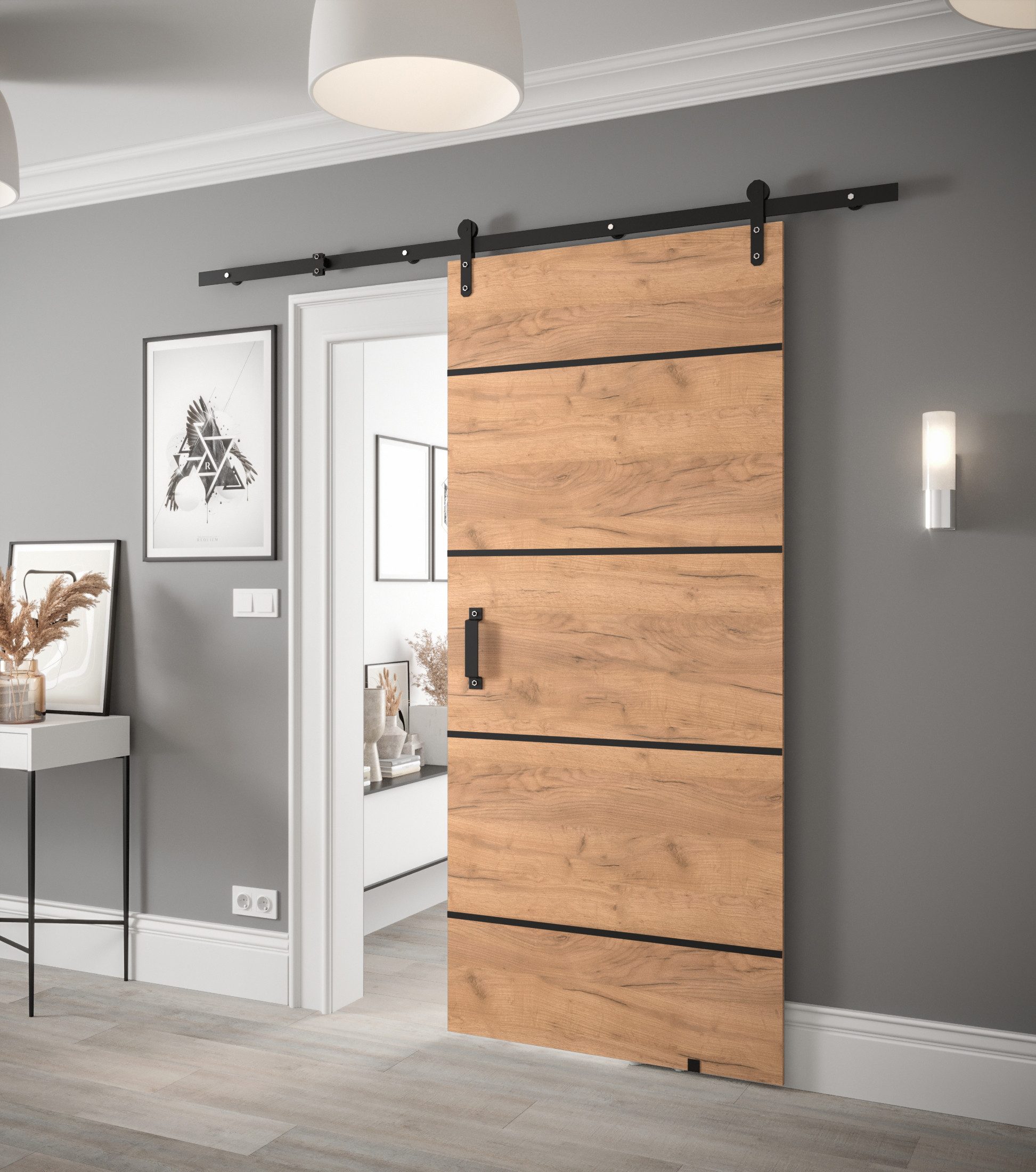 ABIKS MÖBEL Schiebetür Innenschiebetür Schiebetür Schiebetürsystem LOFTIKO günstig online kaufen