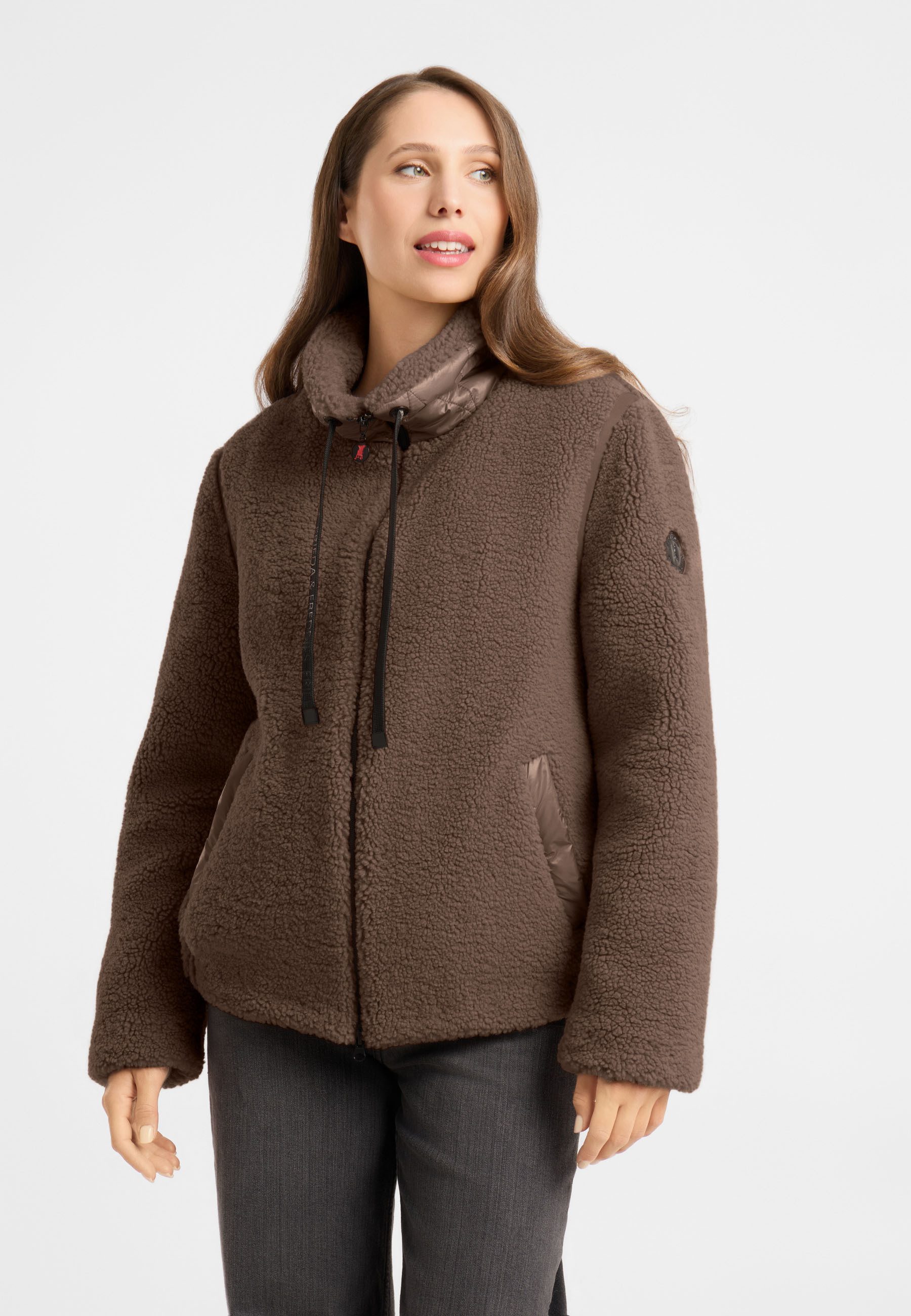 Frieda & Freddies Winterjacke Frieda & Freddies Teddyjacke mit Nylon-Details