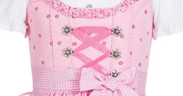 Nübler Dirndl Kinderdirndl 3-teilig Linda in Rosa von Nübler 3 teiliges Set aus Dirndl, Bluse und Schürze, Kinder Tracht im Original bayerischen Stil