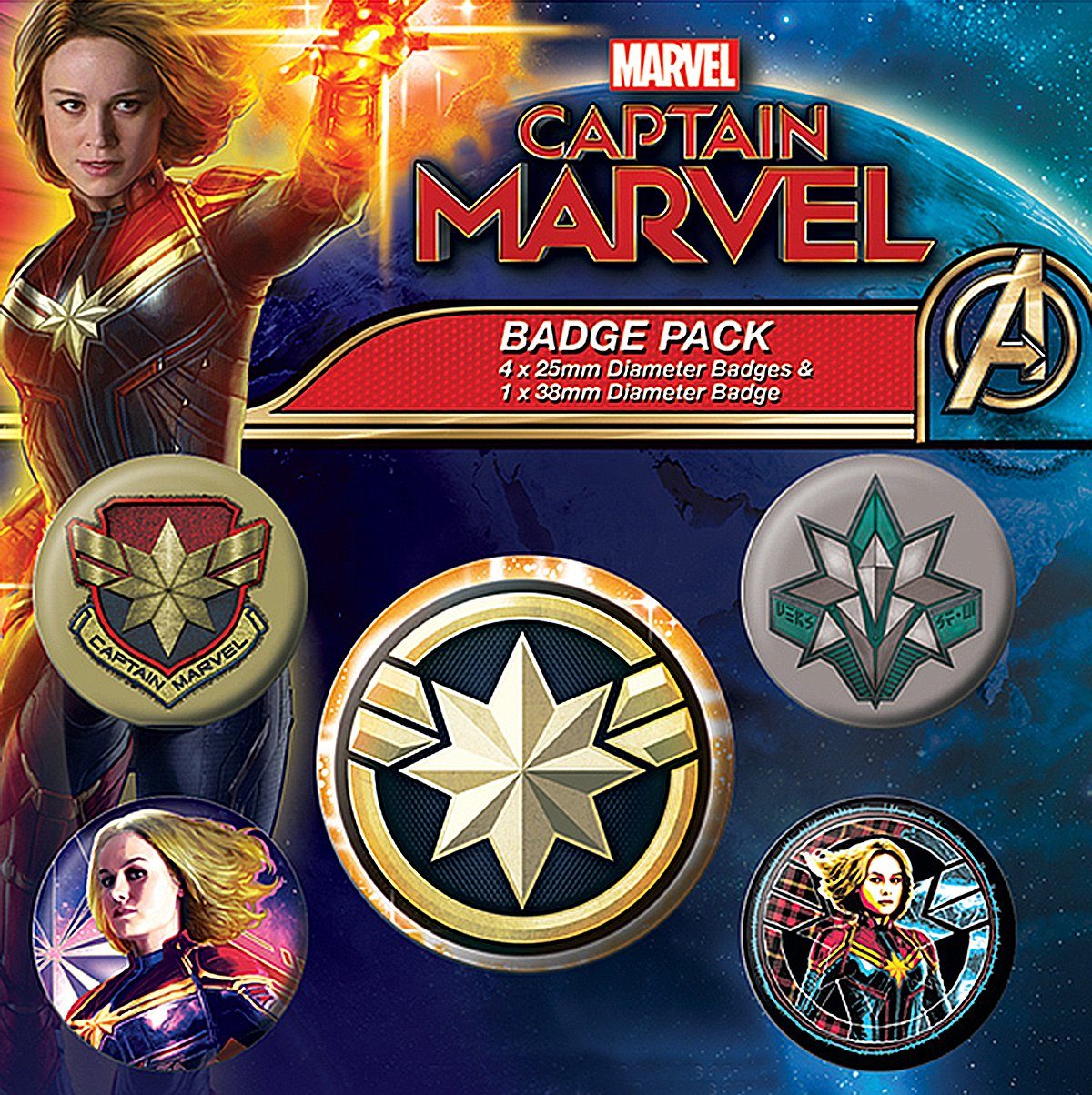 PYRAMID Button Set Captain Marvel Button Set Patches