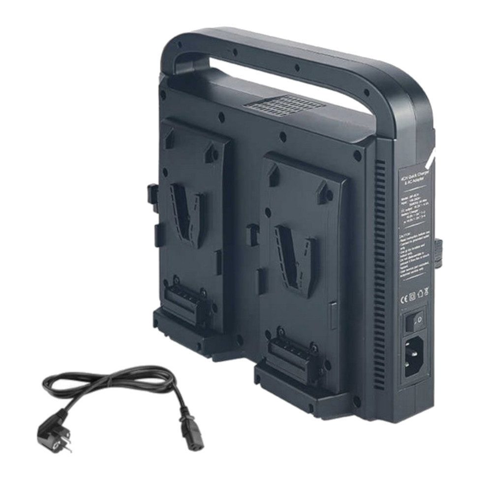 Trade-Shop V-Mount 4-Kanal-Ladegerät passend für Sony BP-190W BP-FL75 BP-FLX75 Akku-Ladestation (3000 mA, Für 14,4V/14,8V Li-Ion / Gleichstromausgang / vierpoliger XLR-Ausgang)