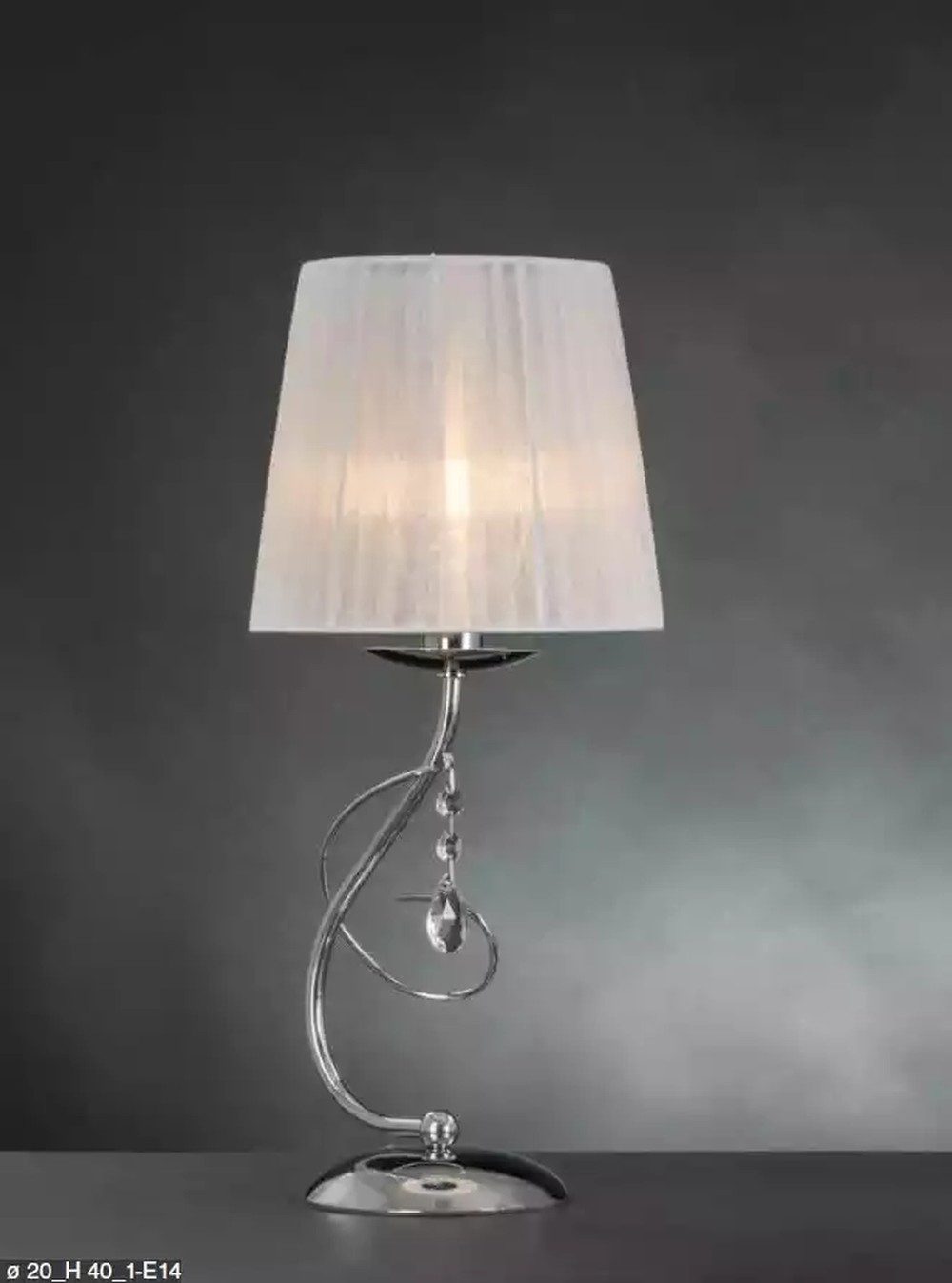 JVmoebel Tischleuchte Designer Tischlampe aus Kristall in klassischem Stil, Leuchtmittel wechselbar, Made in Europa