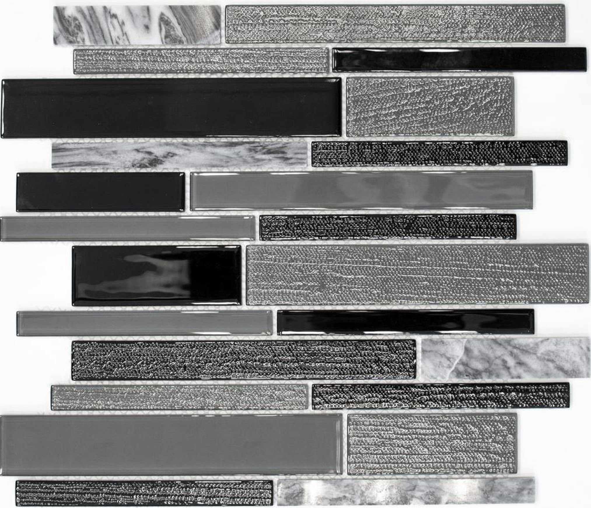 Mosani Mosaikfliesen Glasmosaik Naturstein Mosaikfliesen Verbund Marmor grau anthrazit