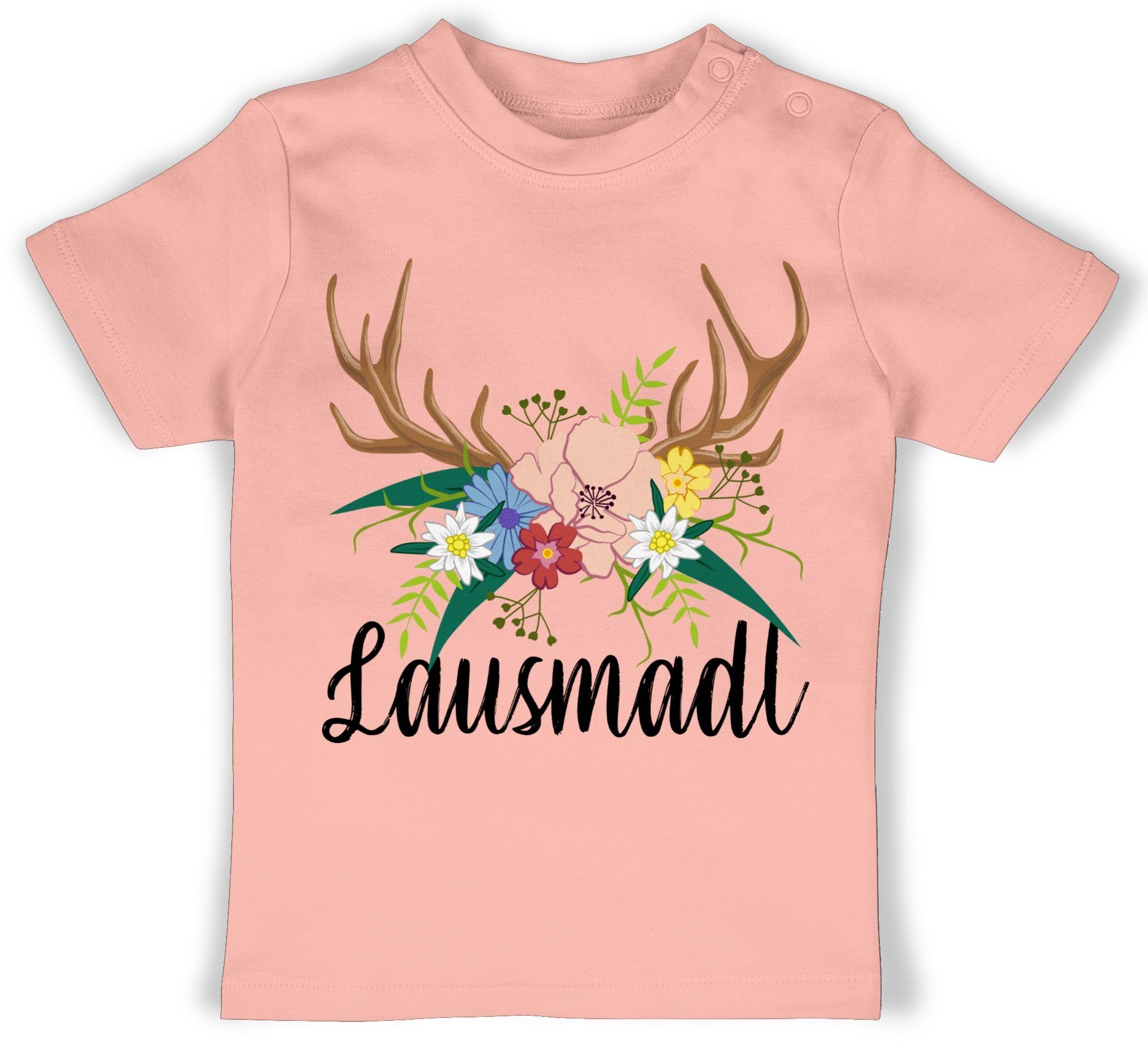 Shirtracer T-Shirt Lausmadl - schwarz Mode für Oktoberfest Baby Outfit 1 Babyrosa