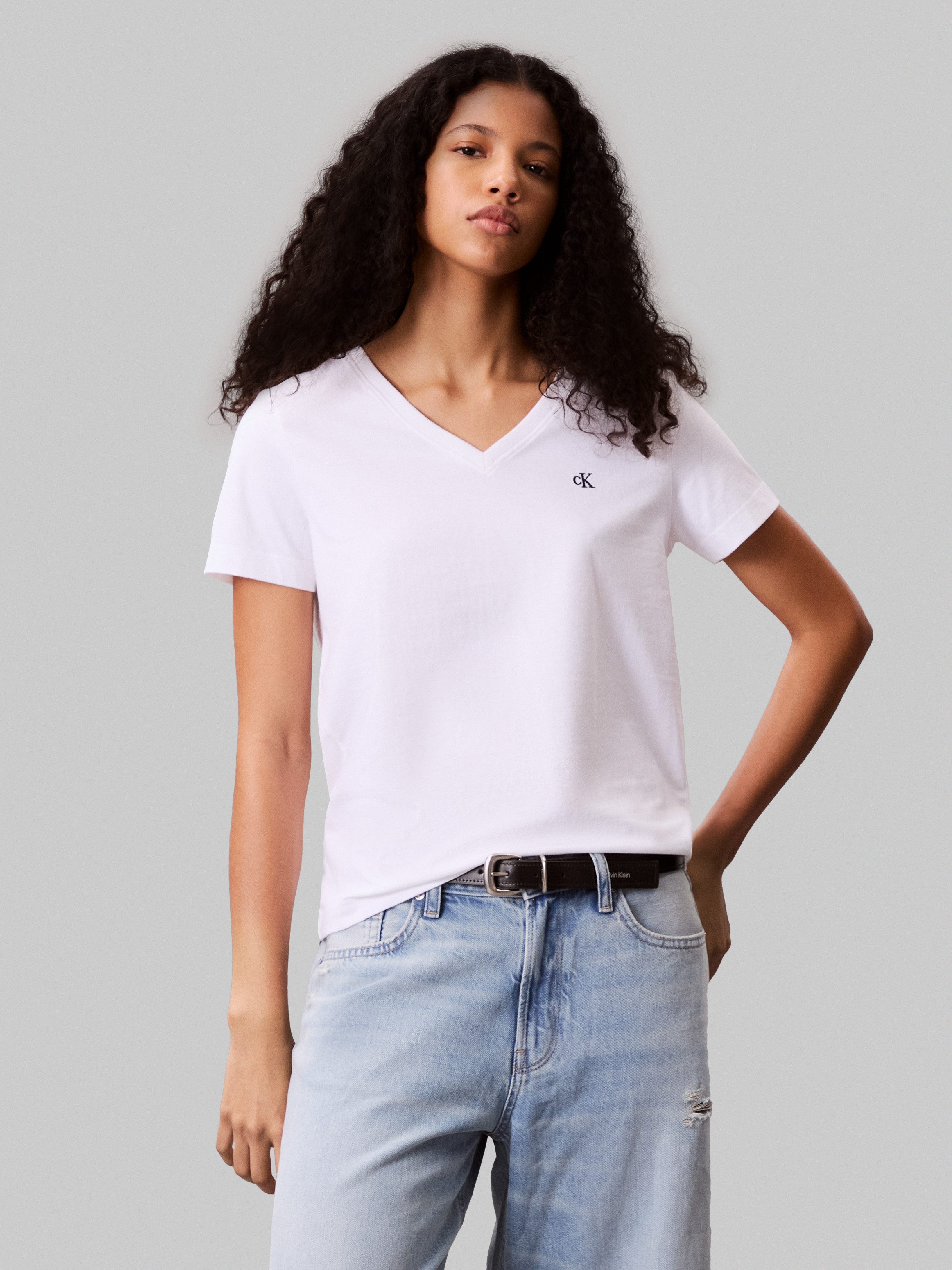 Calvin Klein Jeans T-Shirt Archive Jersey Vnk Tee EU Mit V-Ausschnitt günstig online kaufen