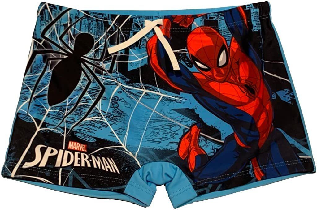 Badehose Boxer-Badehose - Spiderman 98 128 blau Badeshorts Schwimmboxer Jungen Spider-Man