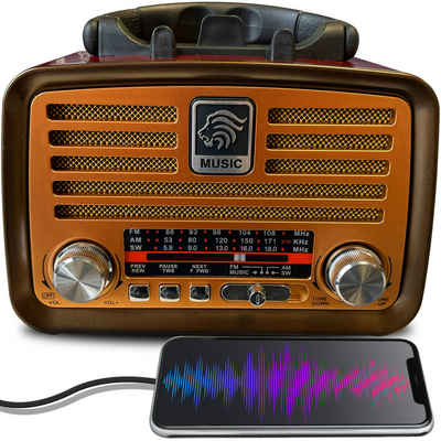 Retoo Nostalgie Retro Radio Bluetooth FM Vintage Kofferradio Küchenradio Küchen-Radio