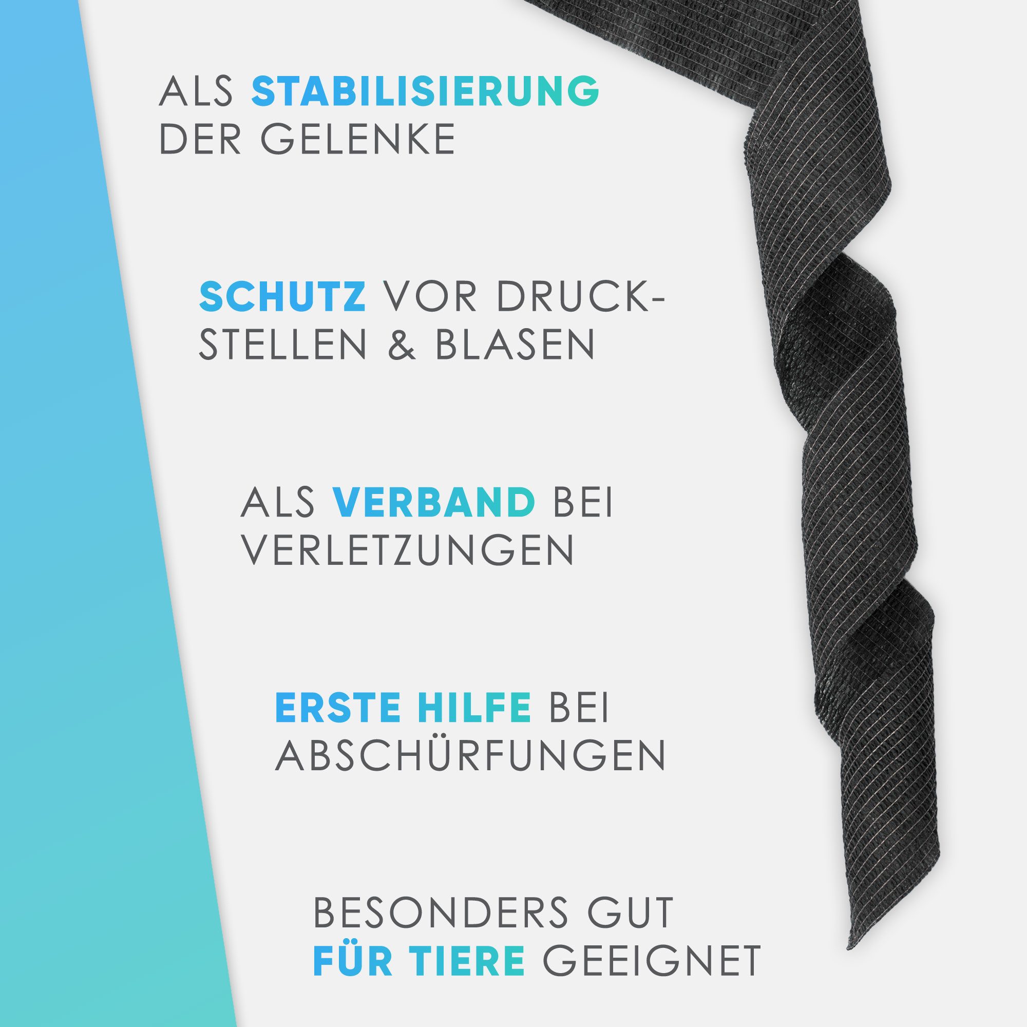 Health Press Bandage Selbstklebender Verband - 8x Pflaster Rolle (5,0cm x 4,5m)