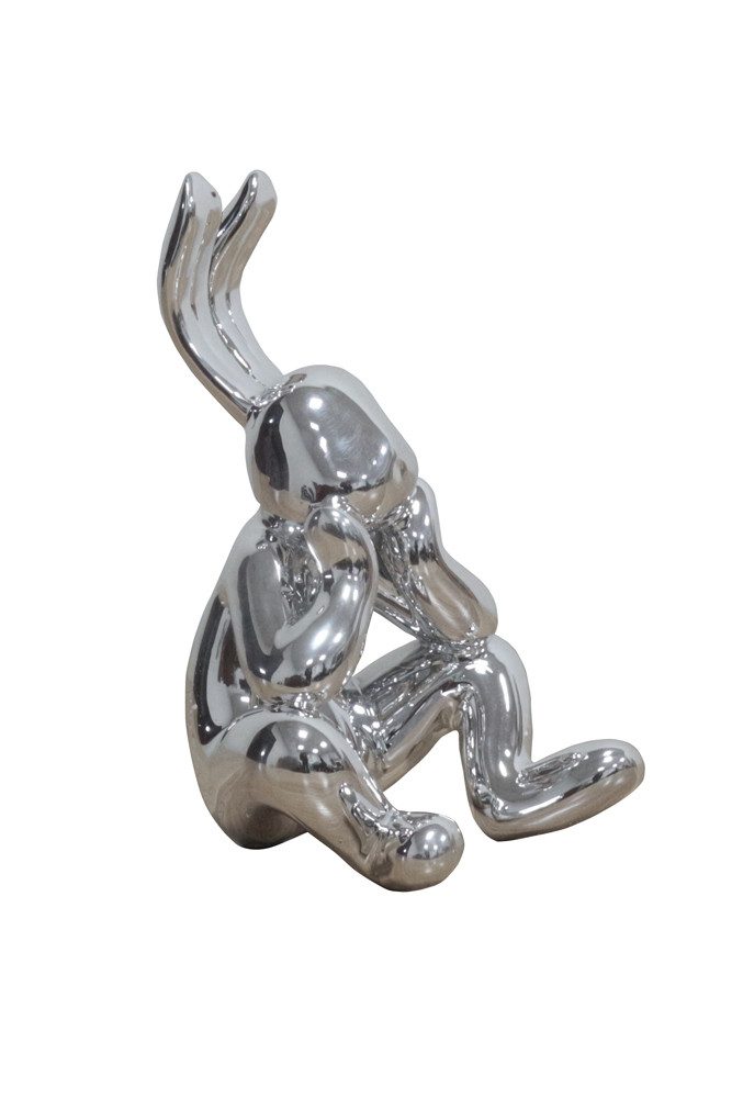 ArtUniverse Skulptur Silberner Bunny Hase H. 20 cm