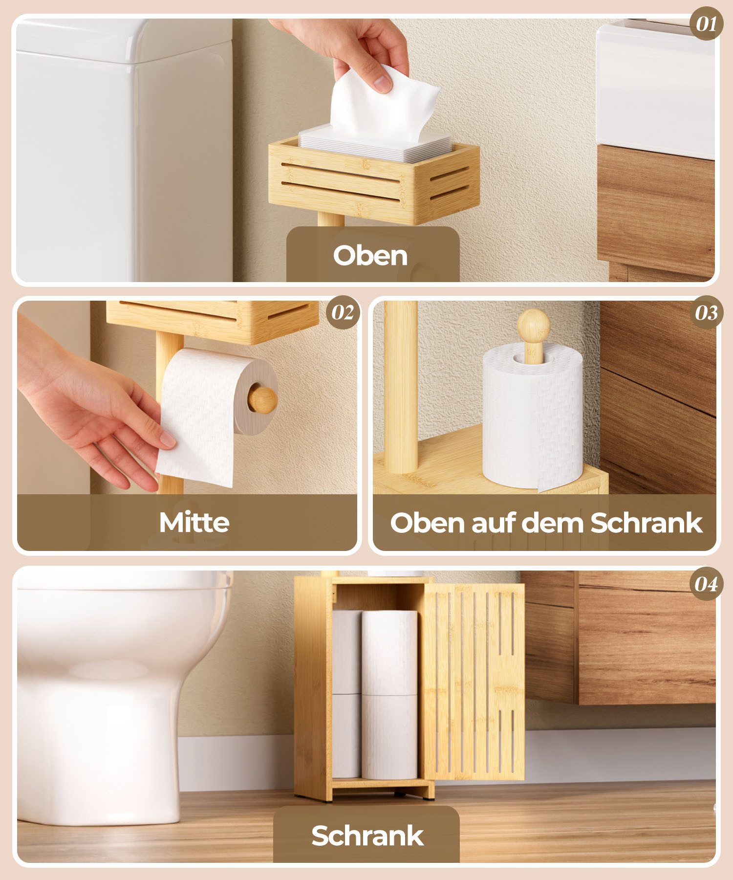 Yorbay Toilettenpapierhalter Schmaler Aufbewahrungsschrank mit Ablagefläche günstig online kaufen