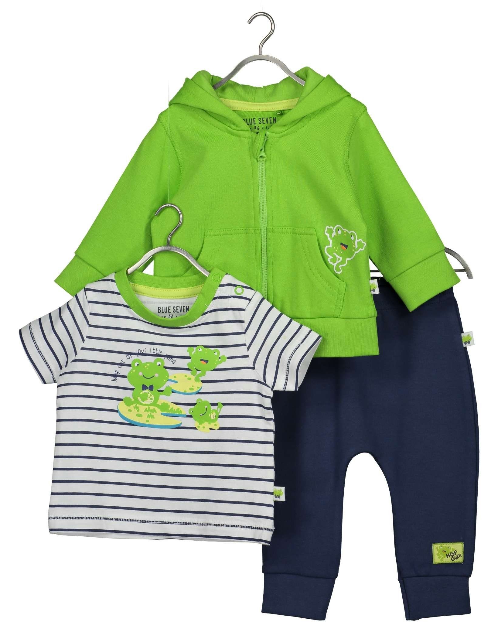 Blue Seven Sweatpants Blue Seven 3- teiliges Baby- Set "Frosch" in grün / blau