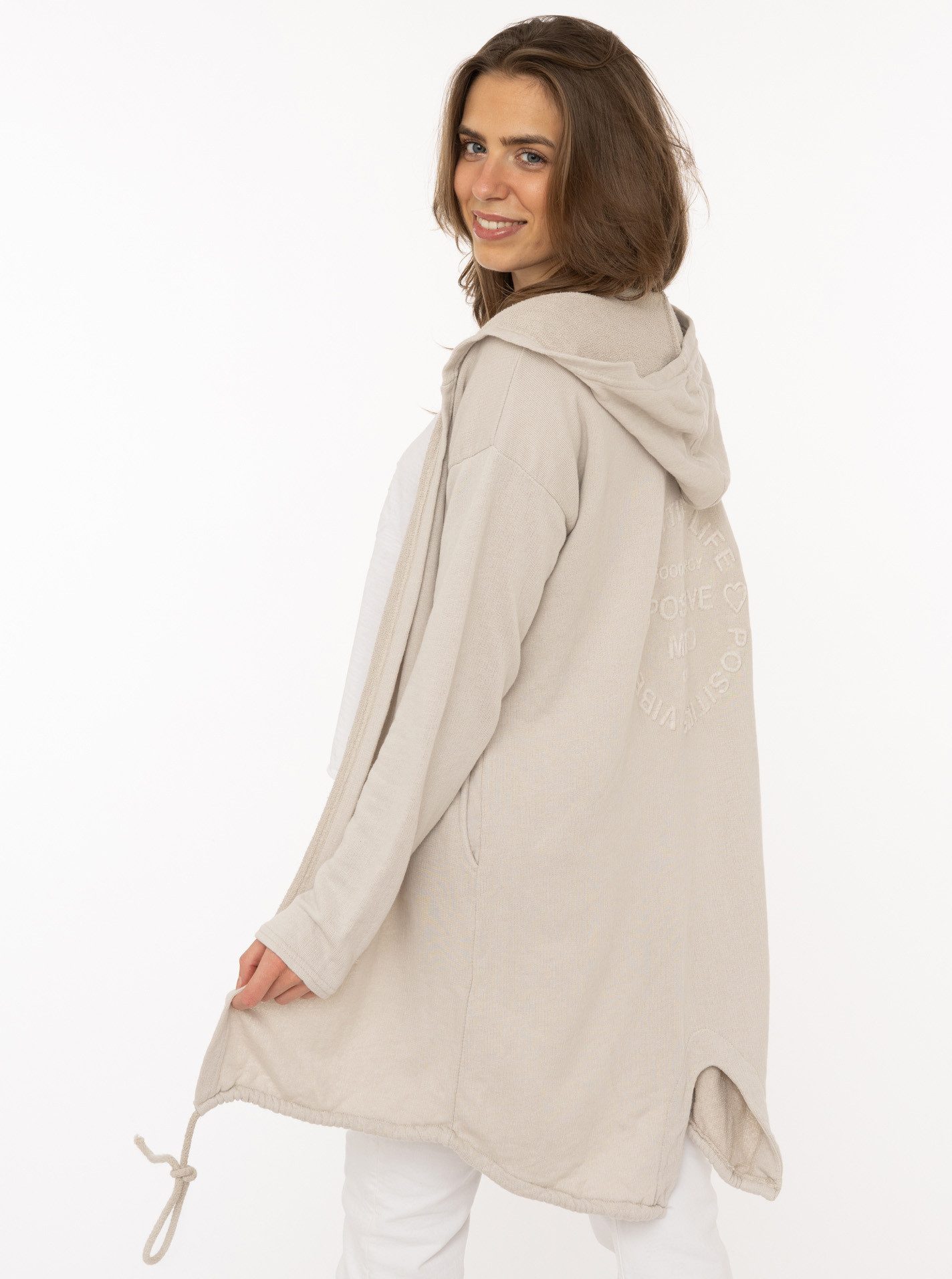 Zwillingsherz Jerseymantel "Positive Mind" mit hohem Baumwollanteil günstig online kaufen