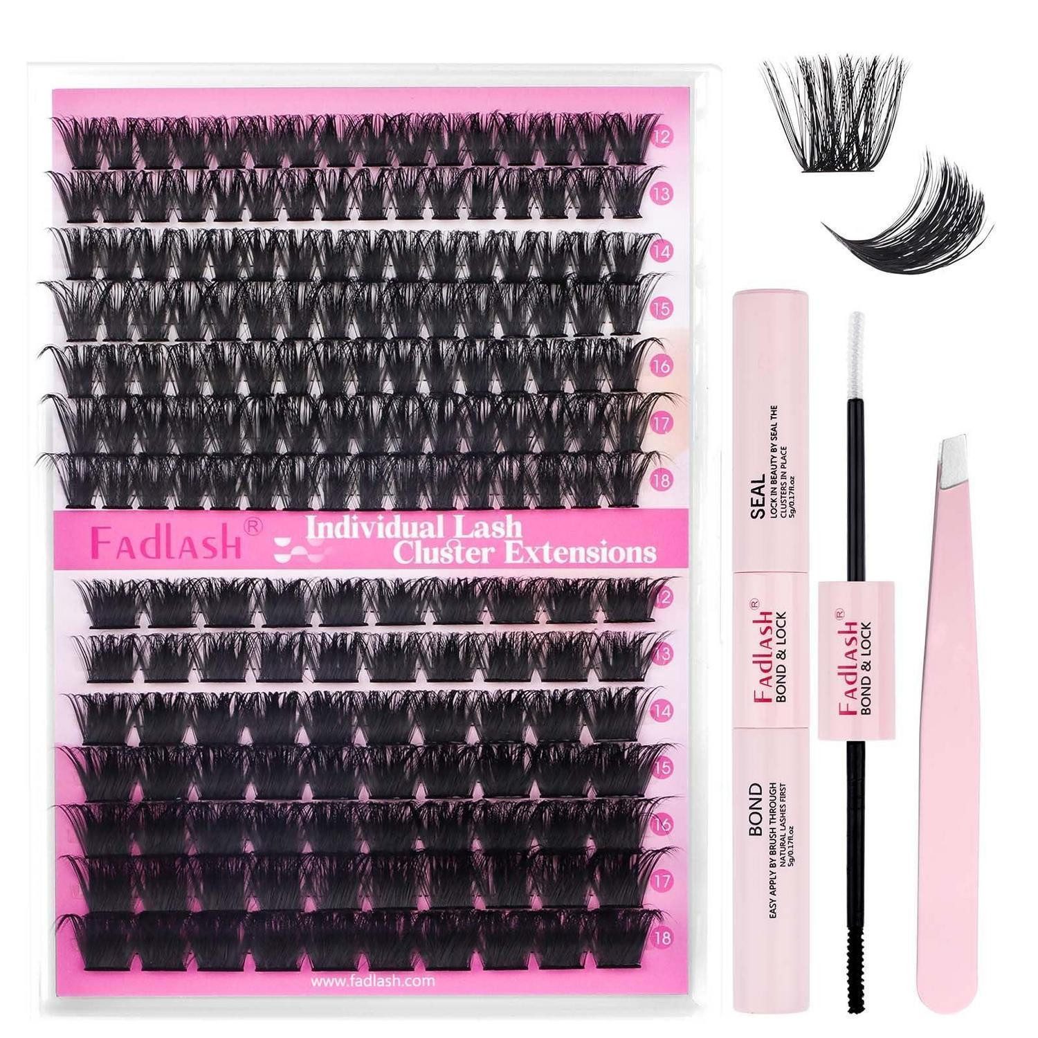 LuxusKollektion Einzelwimpern DIY Wimpernverlängerung Set 12-18mm 100D+200D