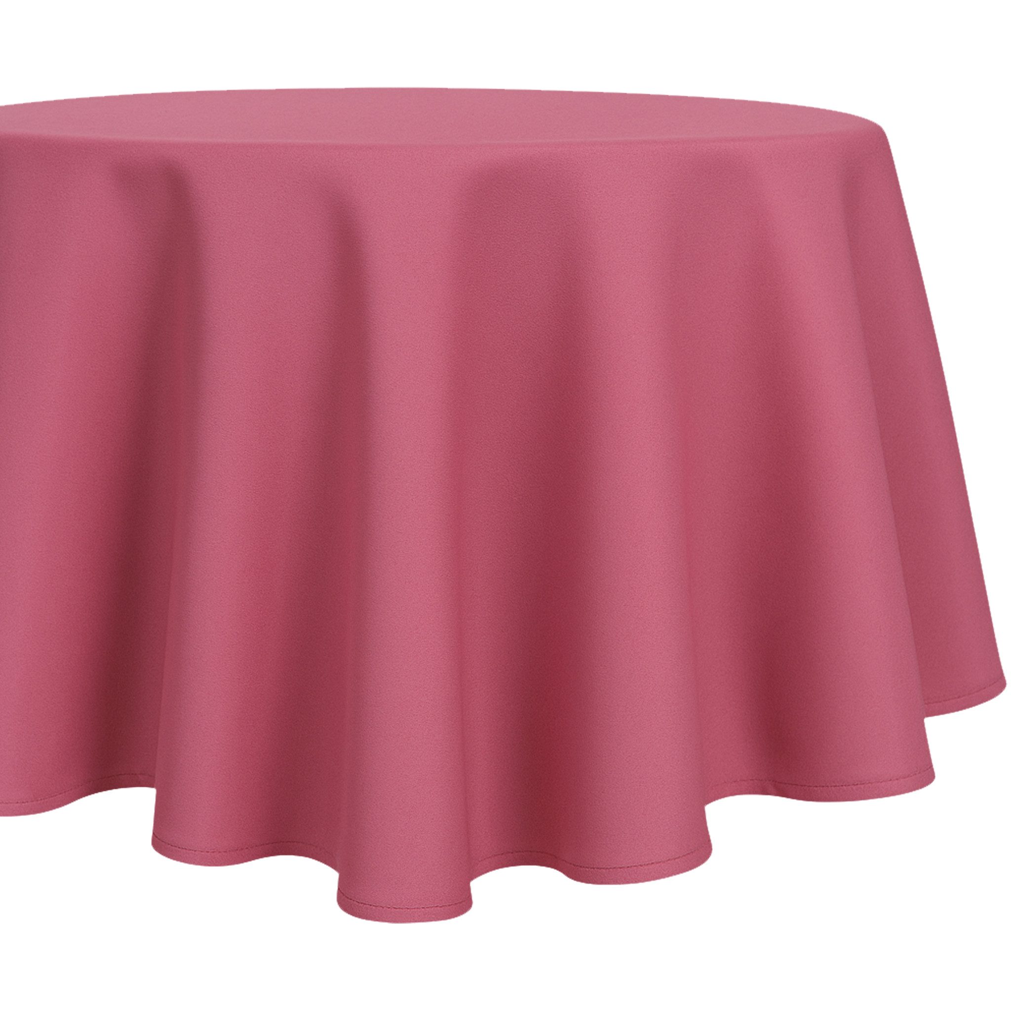 matches21 HOME & HOBBY Tischdecke Tischdecke Ø 135 cm für Küche & Esstisch in Altrosa (1-tlg), Waschbares Tischtuch mit Lotuseffekt