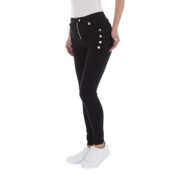 Ital-Design Skinny-fit-Jeans Damen Freizeit Stretch High Waist Jeans in Schwarz