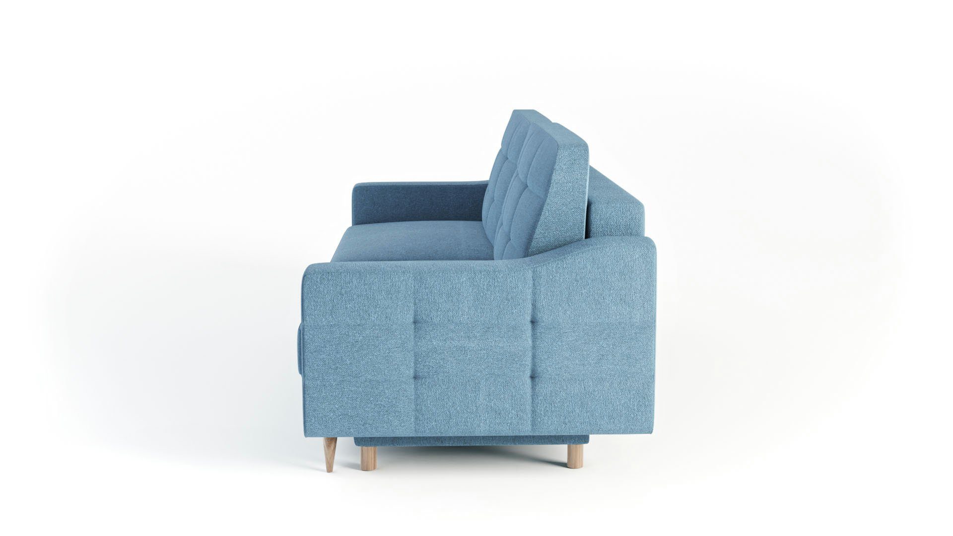 Sofa Dreisitzer-Sofa Dreisitziges Schlaffunktion 3-Sitzer Toro Blau - Bettzeugbehälter - Siblo mit