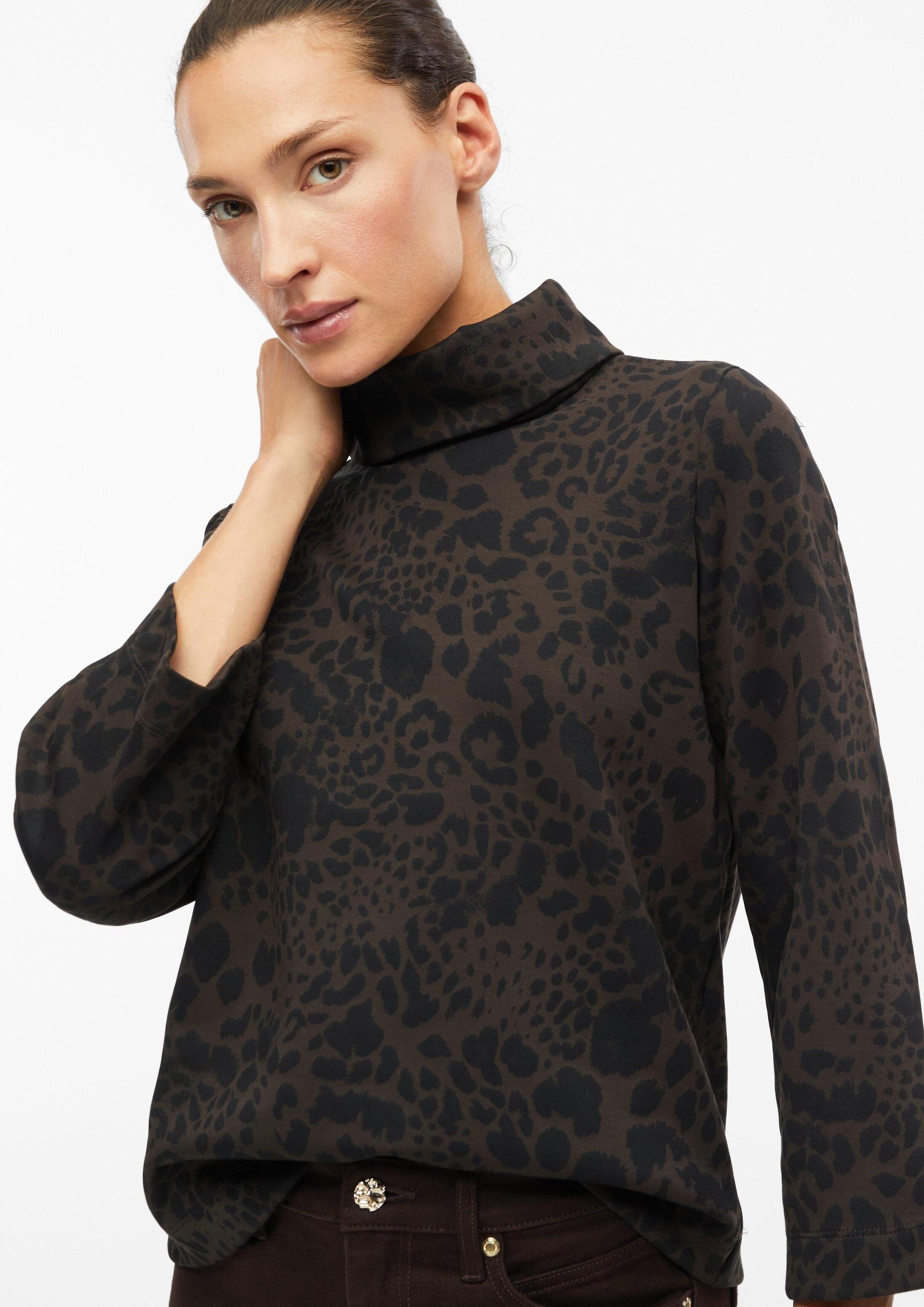 s.Oliver 3/4 Arm-Pullover Sweatshirt Sweatshirt mit All-over-Print im Relaxed Fit
