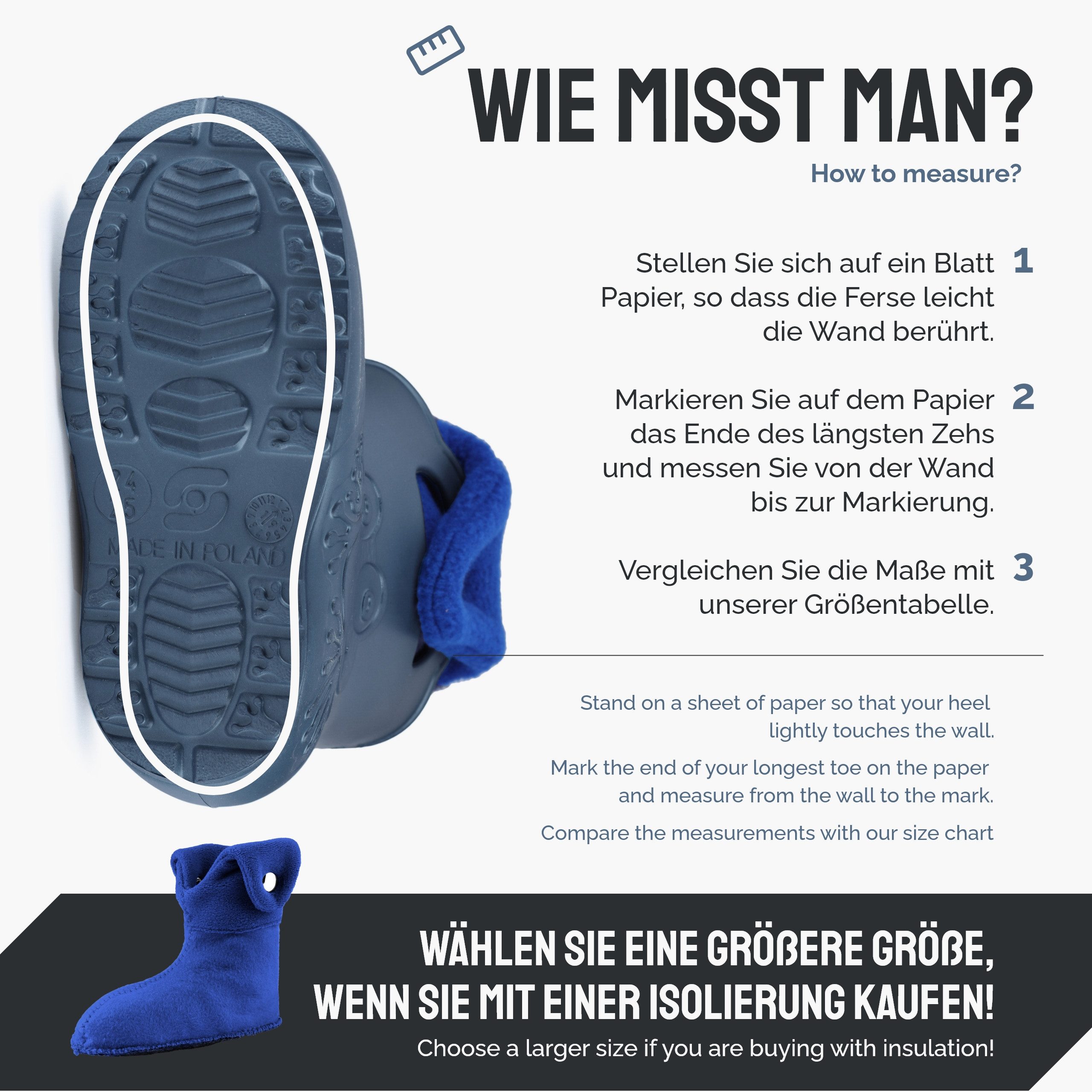 Ladeheid EVA Regenschuhe mit herausnehmbares Innenfutter LA-CA-04 Gummistiefel Kinder gefüttert und federleicht – Bild 2 von 5