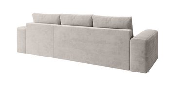 PROMETO Möbel Ecksofa L-Sofa Amalfi, Eckcouch L-Form,Polstersofa Breitcord-Stoff