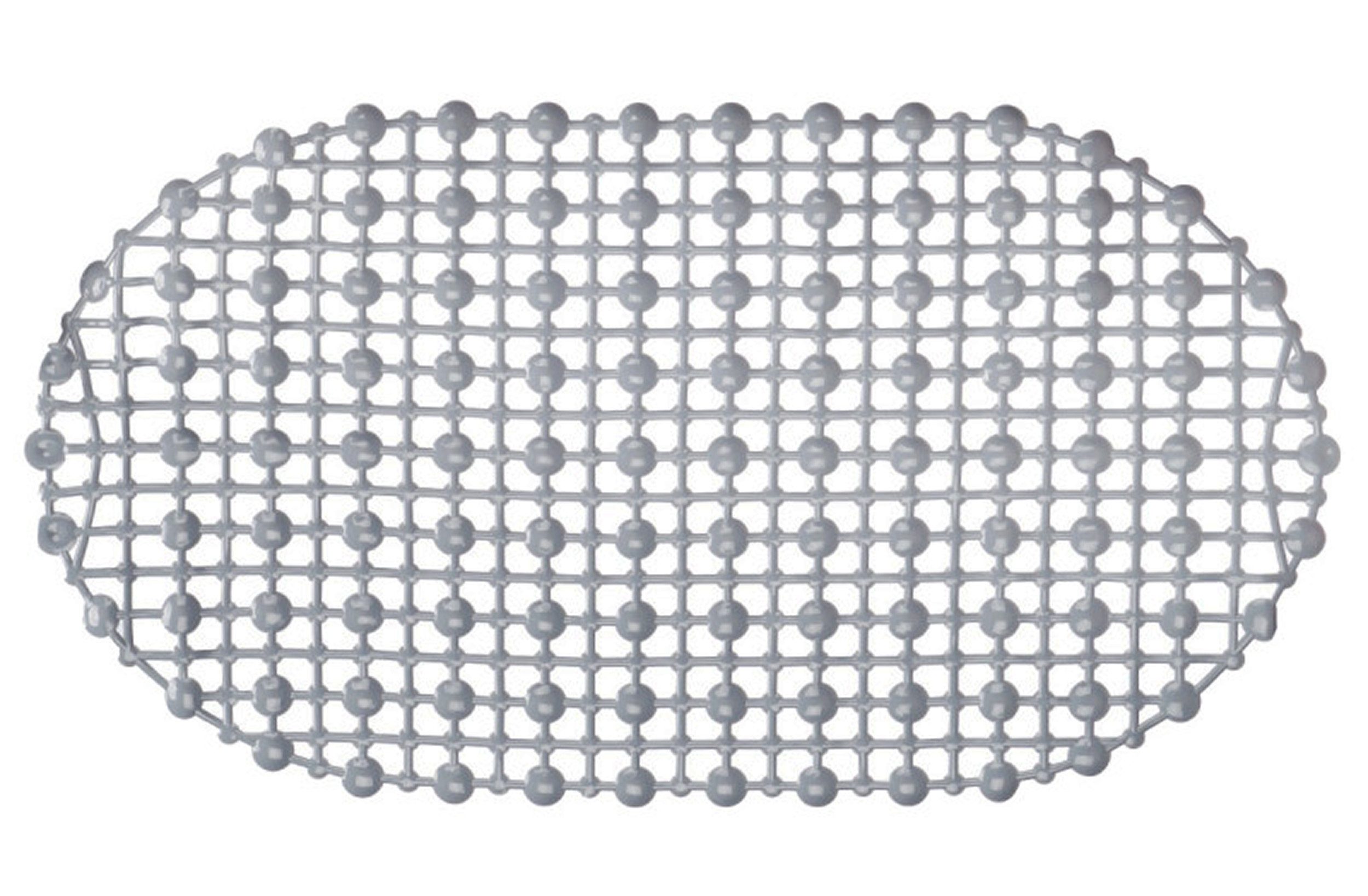 Berilo Wanneneinlage BADEWANNENEINLAGE 63x34cm oval PVC antirutsch mit Saugnäpfen (Grau-28), Wanneneinlage Antirutschmatte Antirutsch Matte Anti Rutsch Einlage