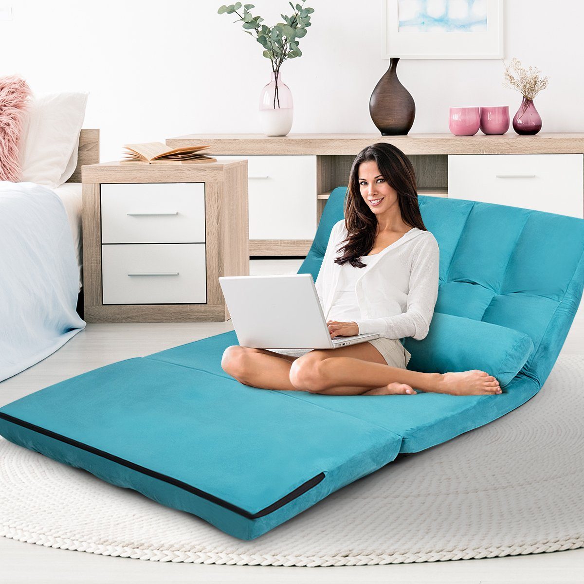 COSTWAY Schlafsofa, mit Bettfunktion, 2 Sitzer,klappbar, günstig online kaufen