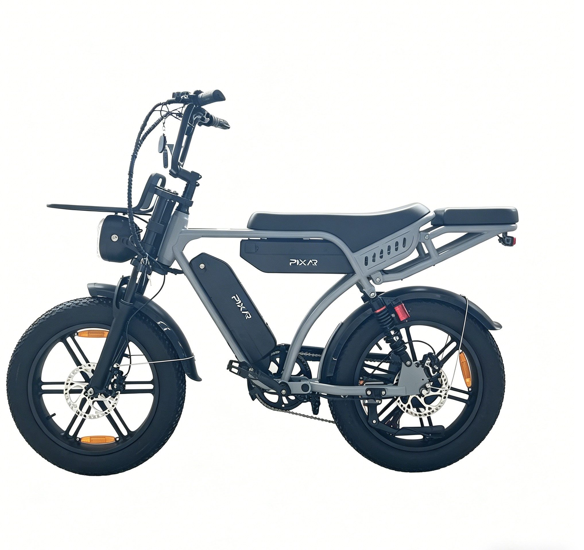 PIXAR E-Bike E-Mountainbike E-Bike 48V 17,5Ah Akku (180km), 250W Heckmotor, Shimano 7-Gang, (Packung)