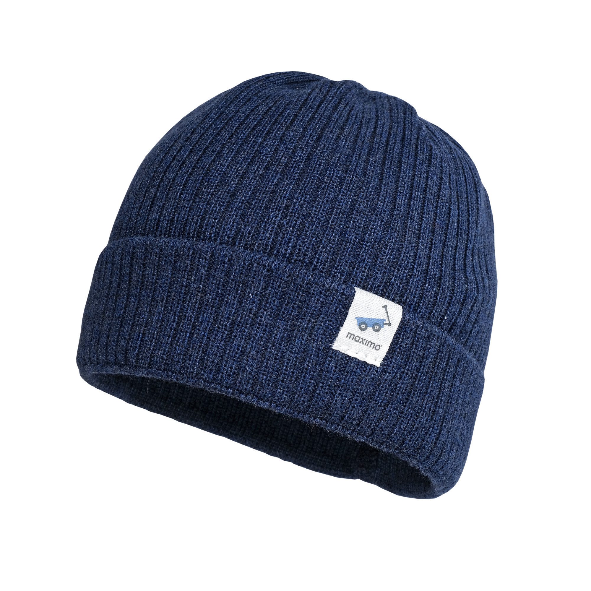 MAXIMO Strickmütze GOTS BABY-Beanie, Rippe Umschlag (1-St)