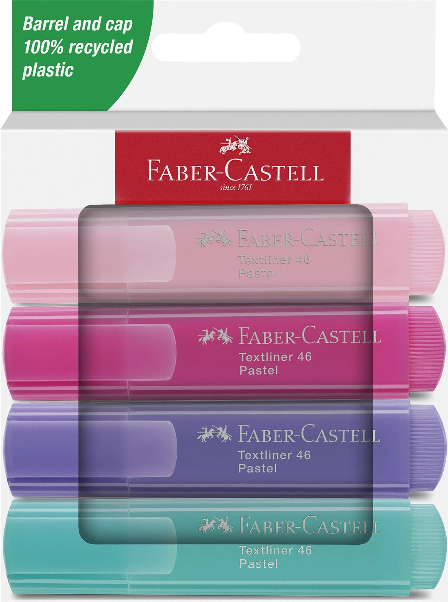 Faber-Castell Marker Faber Castell Textmarker TL 46 1-5 mm Pastell 4er Kartonetui