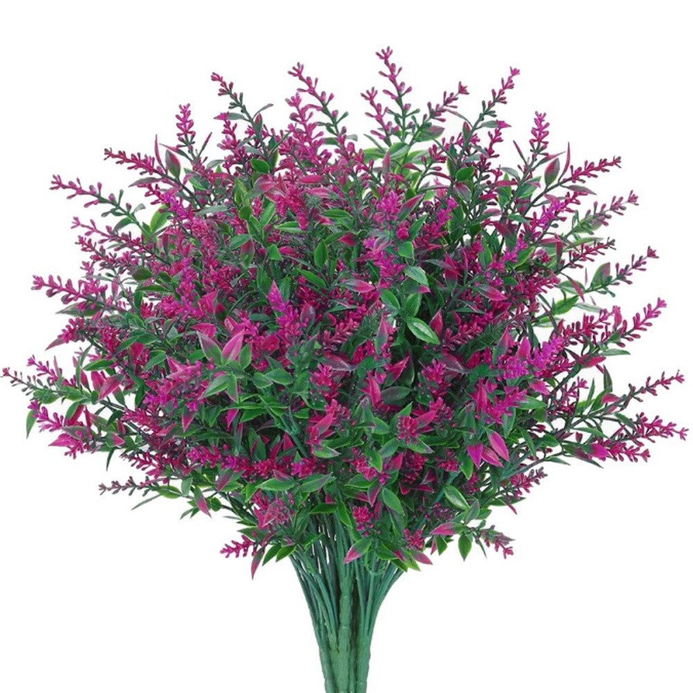 Kunstblume Künstliche Blumen Outdoor, beständige Sträucher Pflanzen zum Aufhängen, Lubgitsr