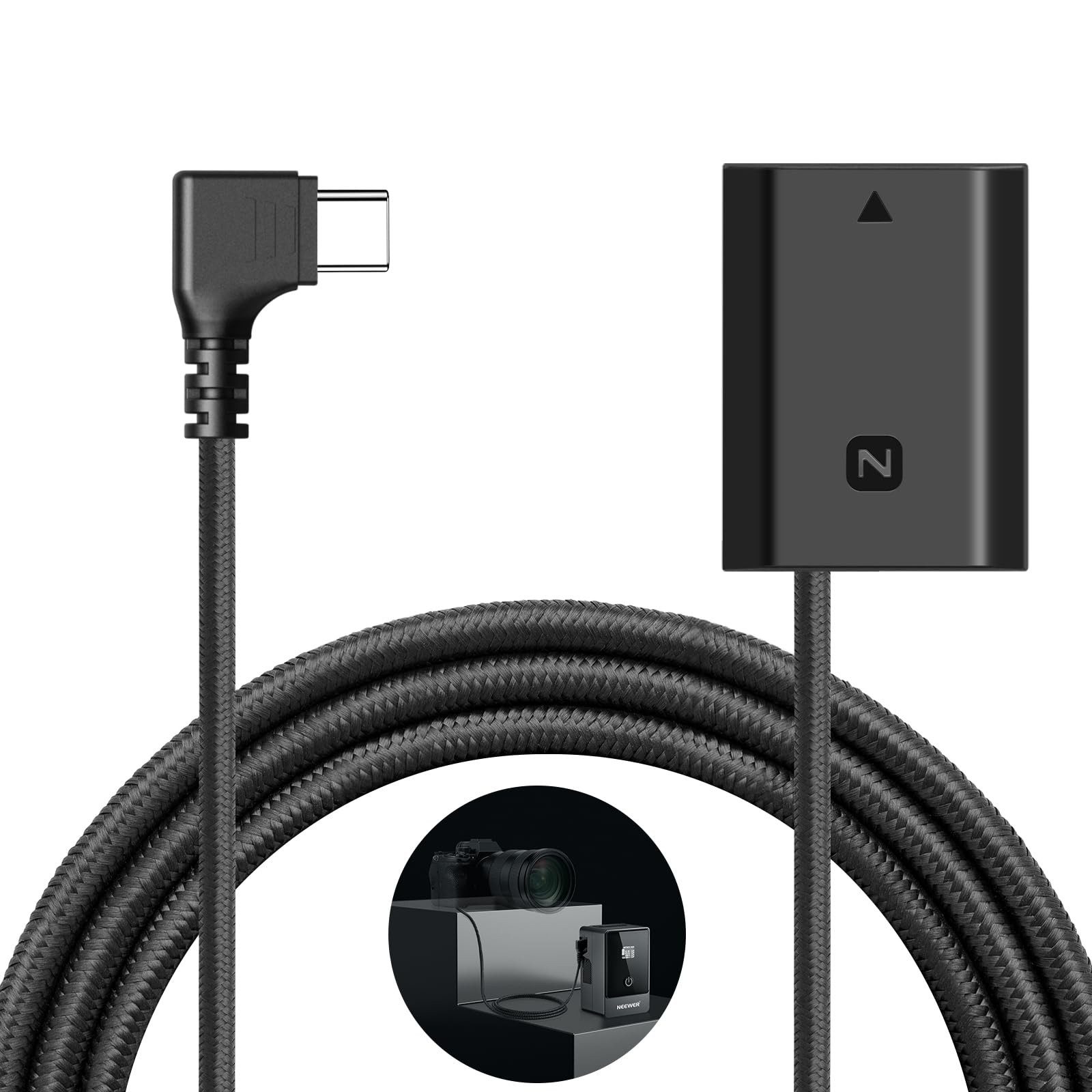 Neewer TC-FZ100 USB-C Dummy Akku für Sony NP-FZ100 A7/FX/ZV Serie Kamera-Akku, Stabile Stromversorgung/Vollständig dekodiert