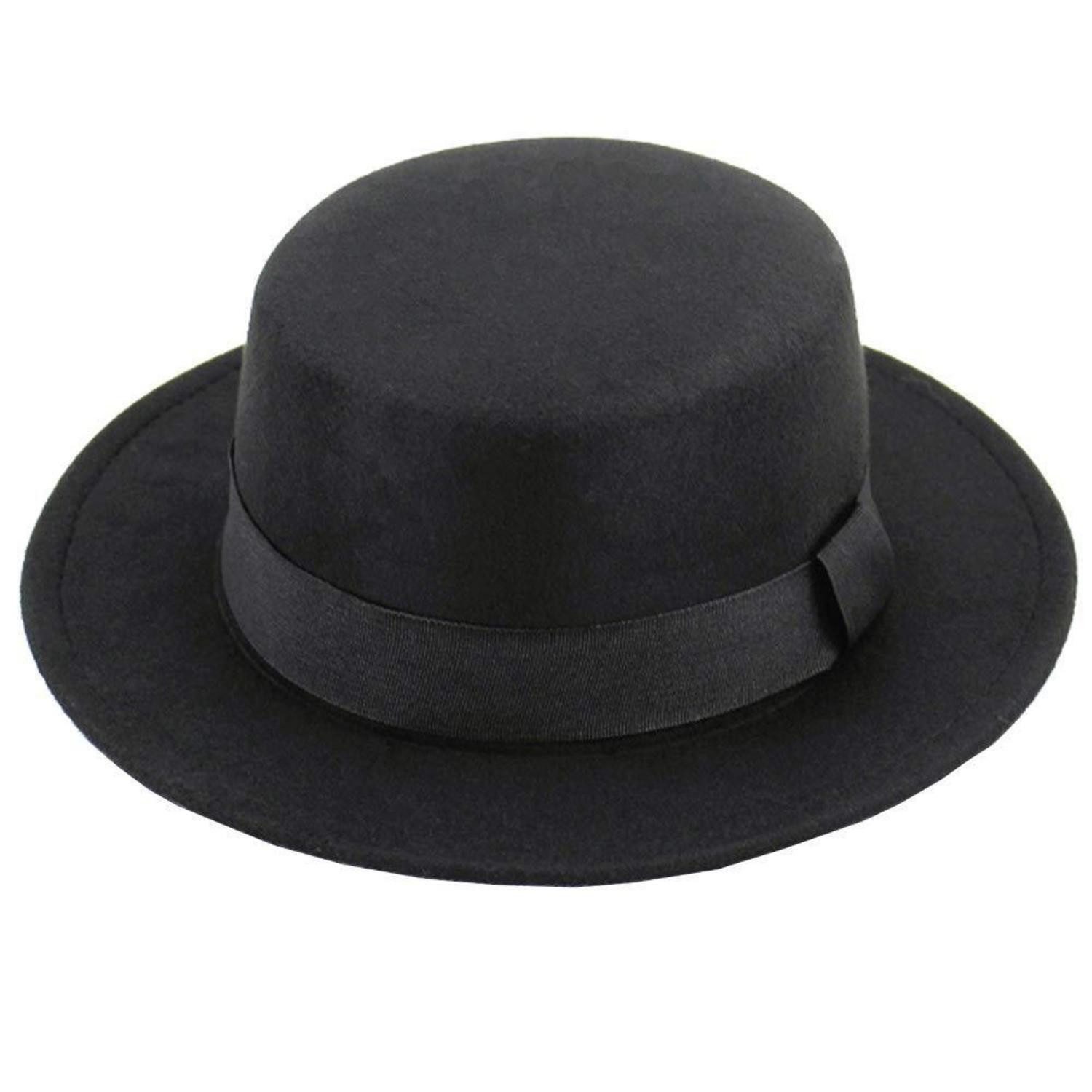 LuxusKollektion Fedora Fedora Hut Wollmischung breite Krempe Schwarz Einheitsgröße