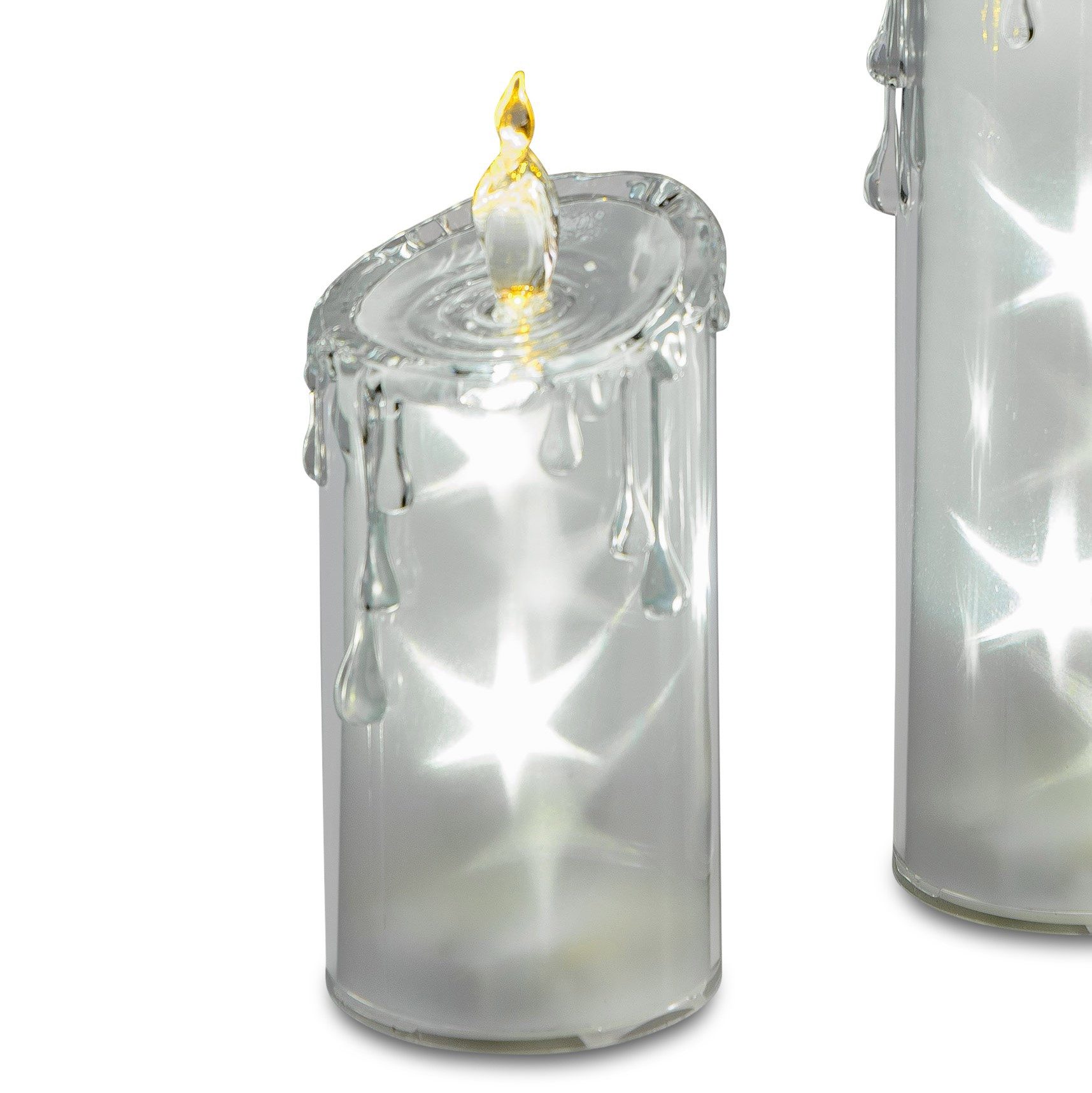 formano LED-Kerze ACRYL STARS Sterne, Mit Timerfunktion, Transparent, Motiv: Sterne