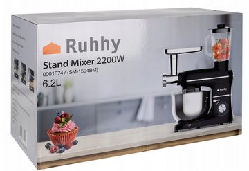 Ruhhy Rührelement-Set 3 in 1 Küchenmaschine Rührmaschine Fleischwolf Knetmaschine, 2200 W