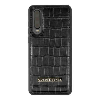 GOLDBLACK Handyhülle HUAWEI P30 LEDERHÜLLE CROCO SCHWARZ 15,49 cm (6,10 Zoll)