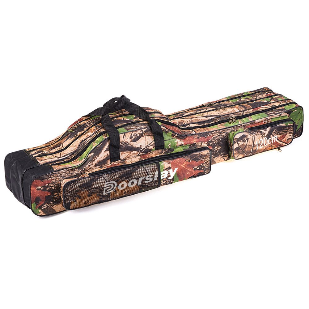 GARRYFIZH Angelrutentasche 3-lagige Angeltasche Faltbare, 120cm Angelruten- und Rollentasche Angeltasche