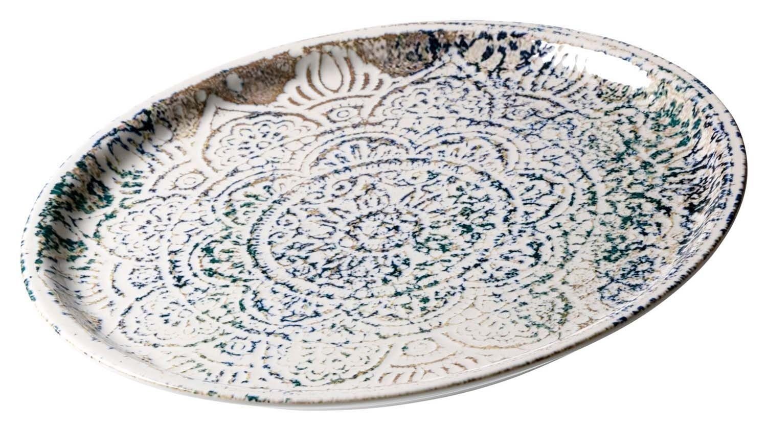 Ritzenhoff & Breker Speiseteller LUIGI, Pizzateller, Blau, Beige, Weiß, Ø 30 cm