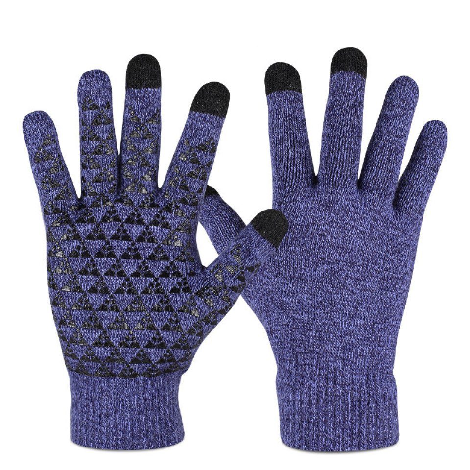 Warmer Touchscreen, Fleecehandschuhe Strickhandschuh Anti-Rutsch-Winterhandschuhe, Blusmart Blau